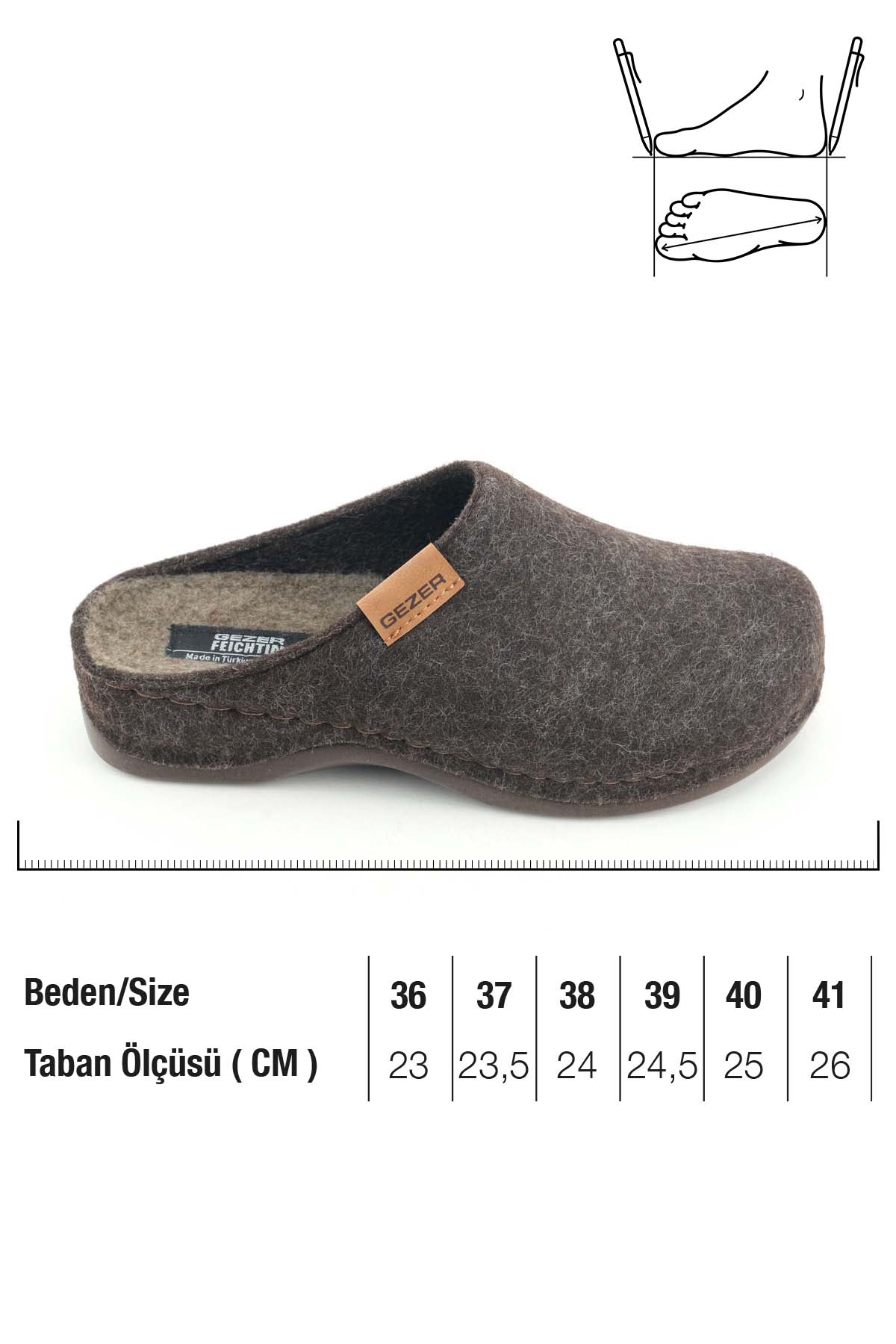 Feichtingen Kadın Kışlık Keçe Rahat Taban Ev Bahçe Terlik - Görsel 4