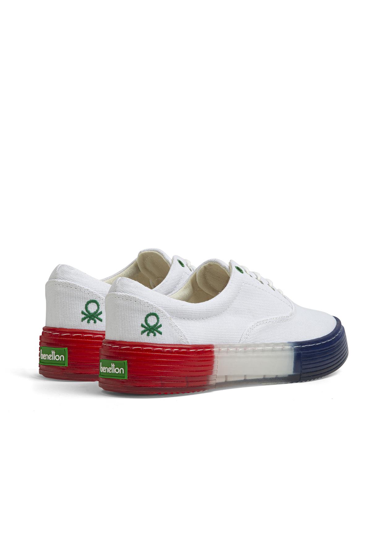 Benetton ® | BN-30696-3114 Beyaz Lacivert - Kadın Spor Ayakkabı - Görsel 4