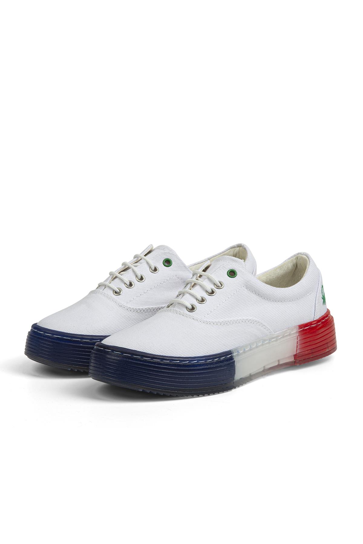 Benetton ® | BN-30696-3114 Beyaz Lacivert - Kadın Spor Ayakkabı - Görsel 5