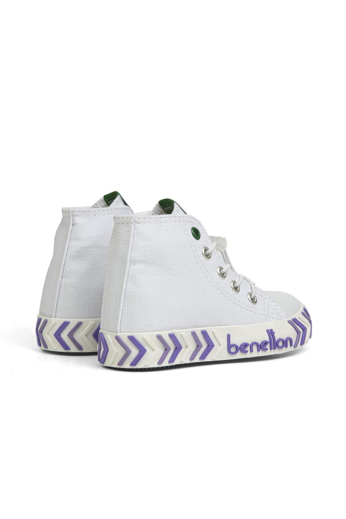 ® | BN-30645 - 3394 Beyaz Lila - Çocuk Spor Ayakkabı - Görsel 4