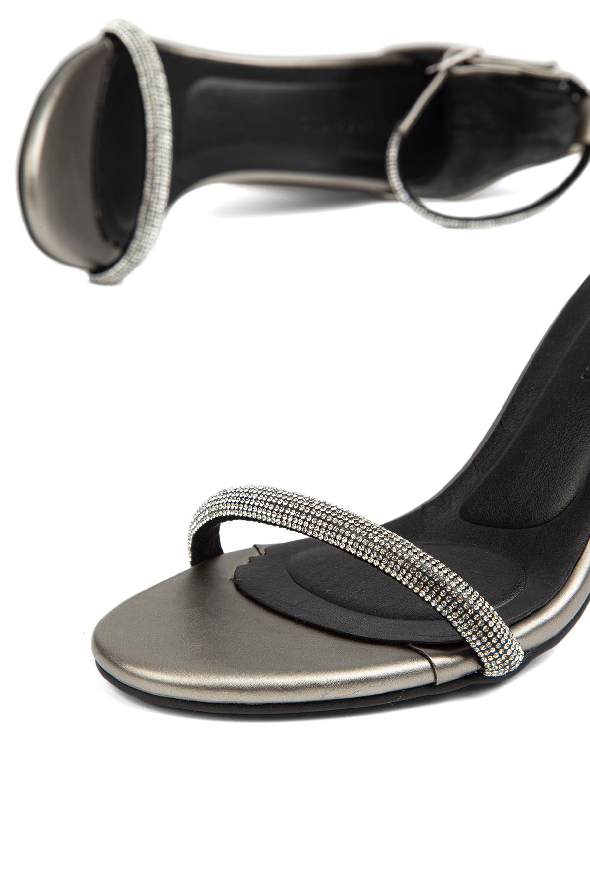 ® | PC-52205-3951 Platin - Kadın Topuklu Ayakkabı - Görsel 6