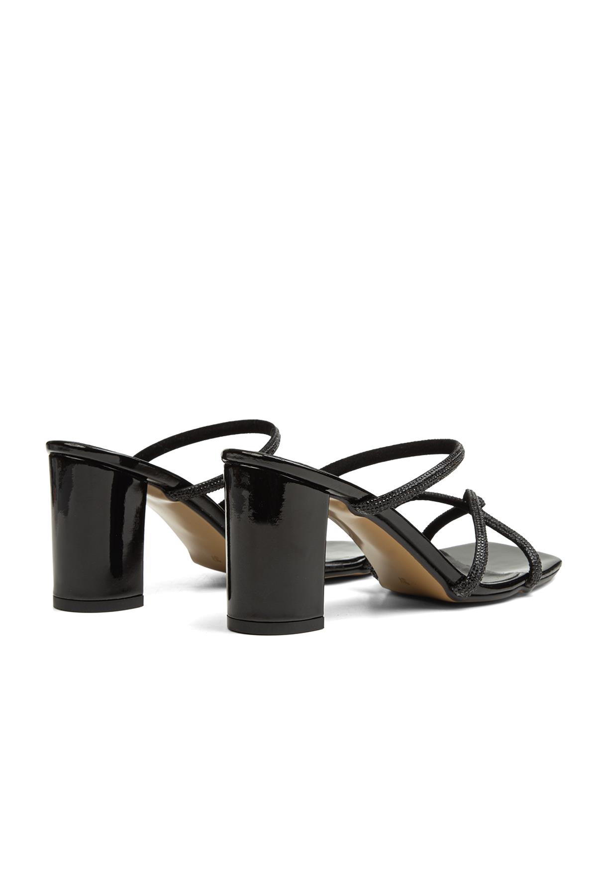 ® | PC-52218-3478 Siyah Rugan - Kadın Topuklu Ayakkabı - Görsel 4