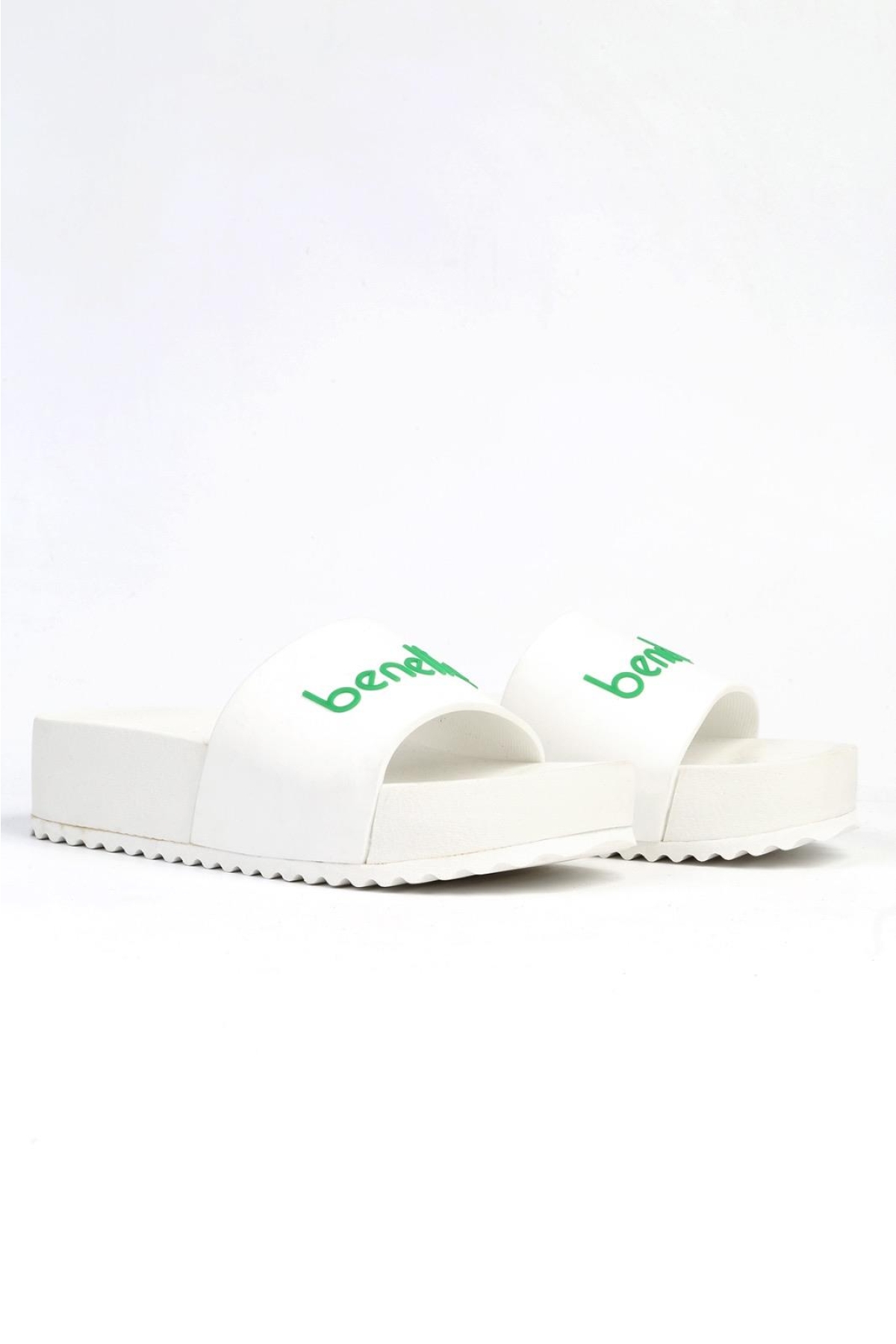 ® | BN-1212- 3489 Beyaz Mavi - Kadın Terlik - Görsel 2