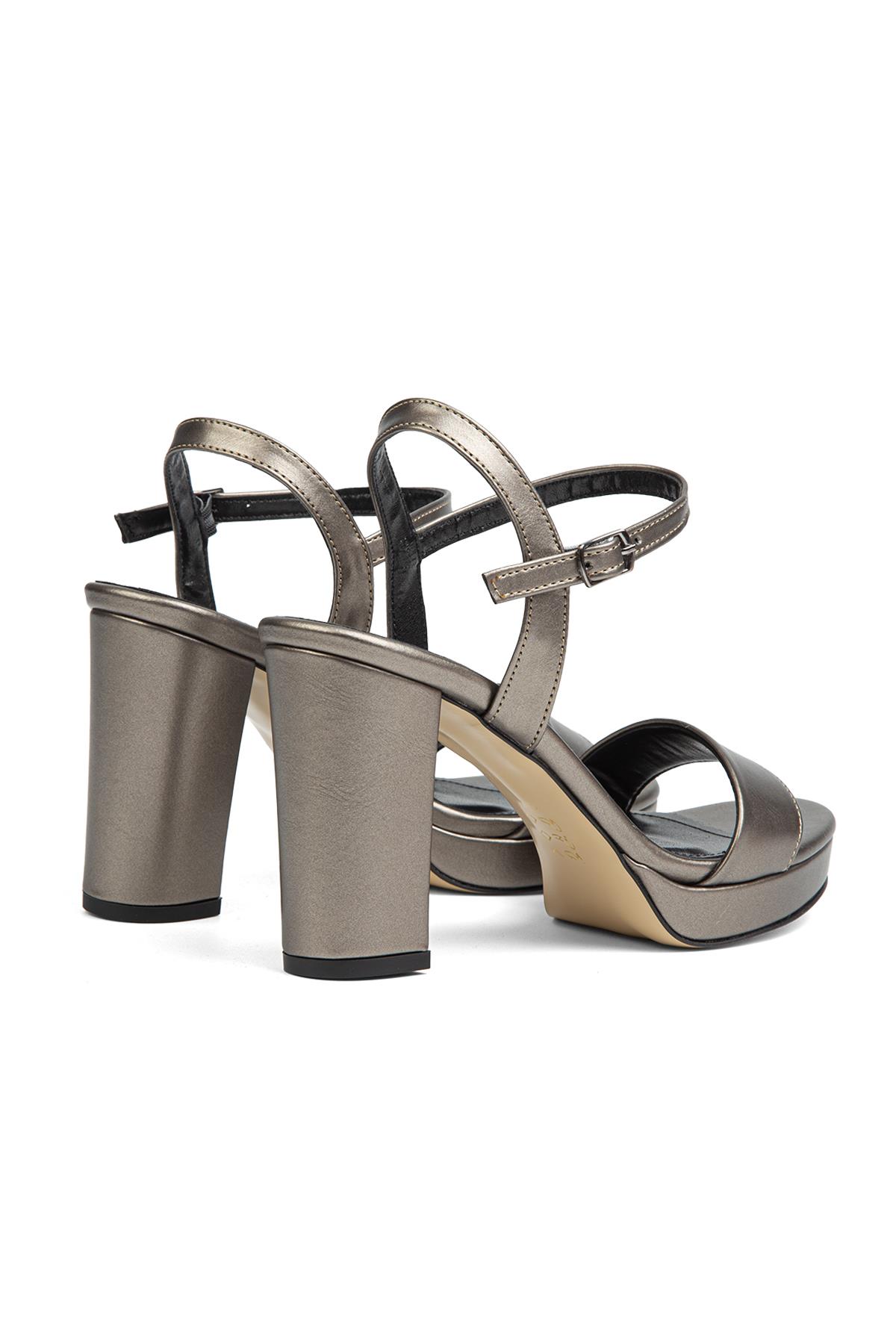 ® | PC-52370-3822 Platin Cilt - Kadın Topuklu Ayakkabı - Görsel 4