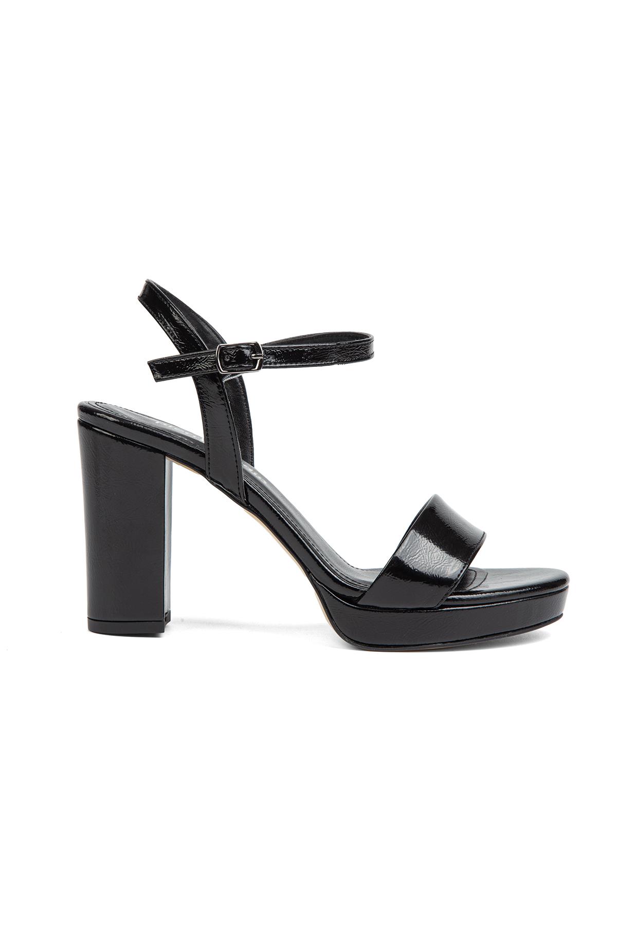 ® | PC-52370-3822 Siyah Kırışık - Kadın Topuklu Ayakkabı - Görsel 2