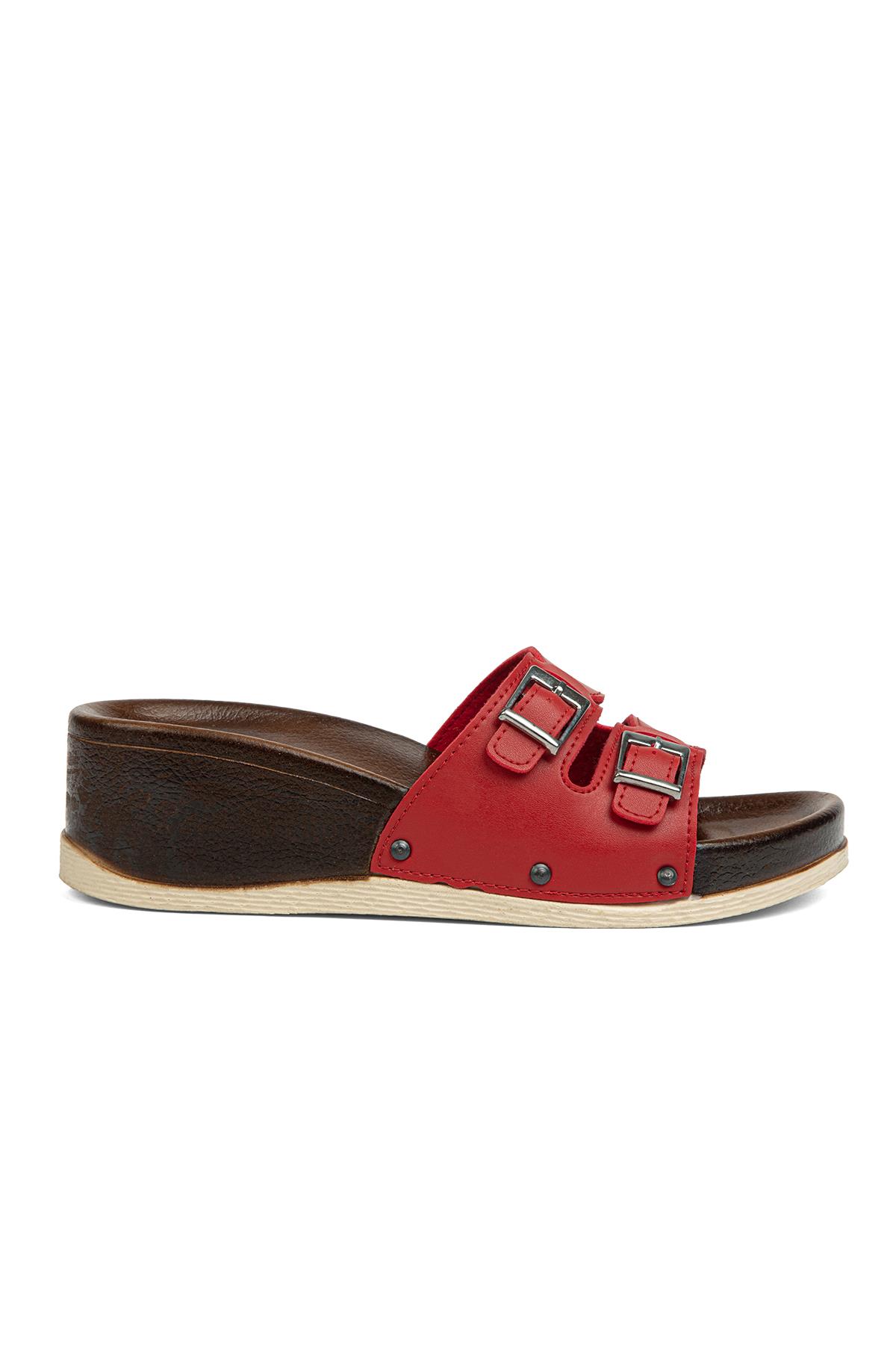 ® | PC-7020-Kirmizi - Kadın Terlik - Görsel 2