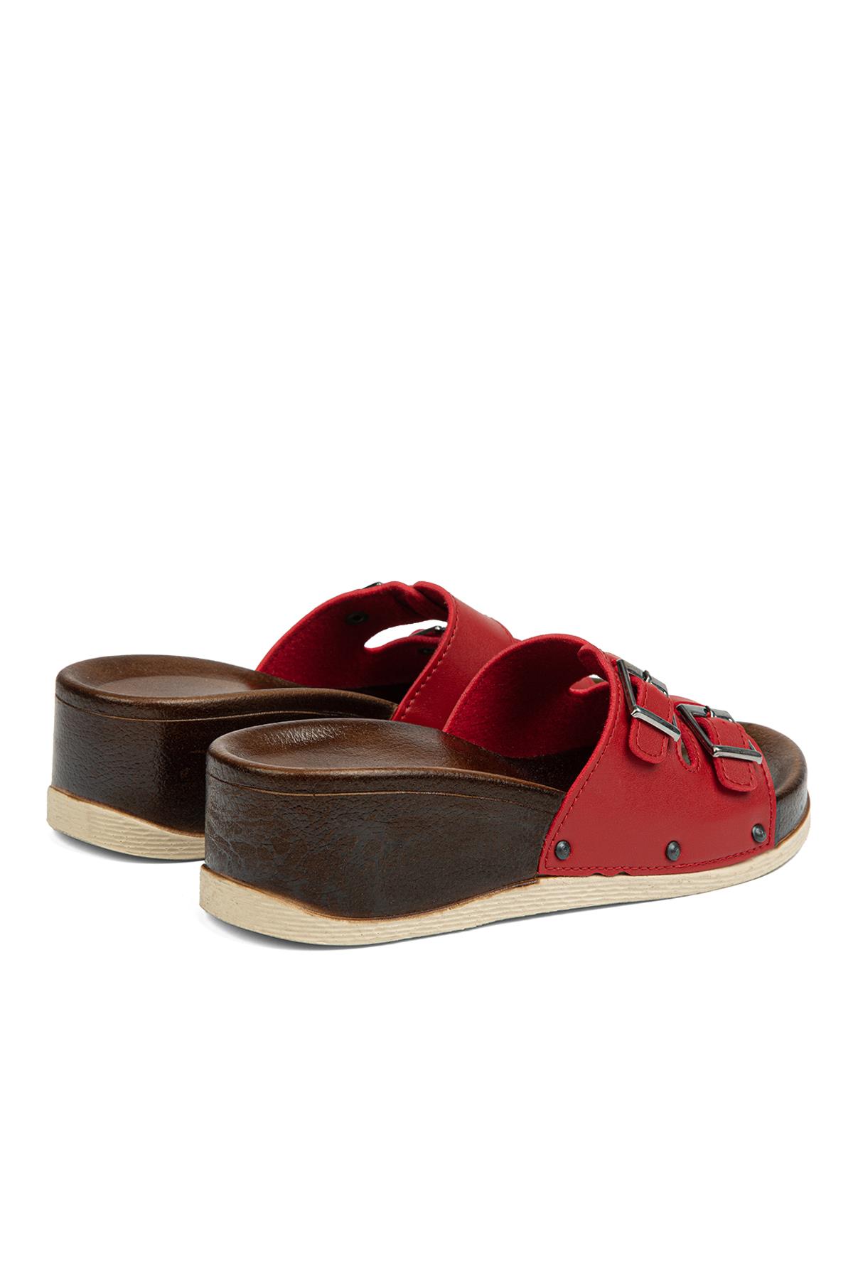 ® | PC-7020-Kirmizi - Kadın Terlik - Görsel 4