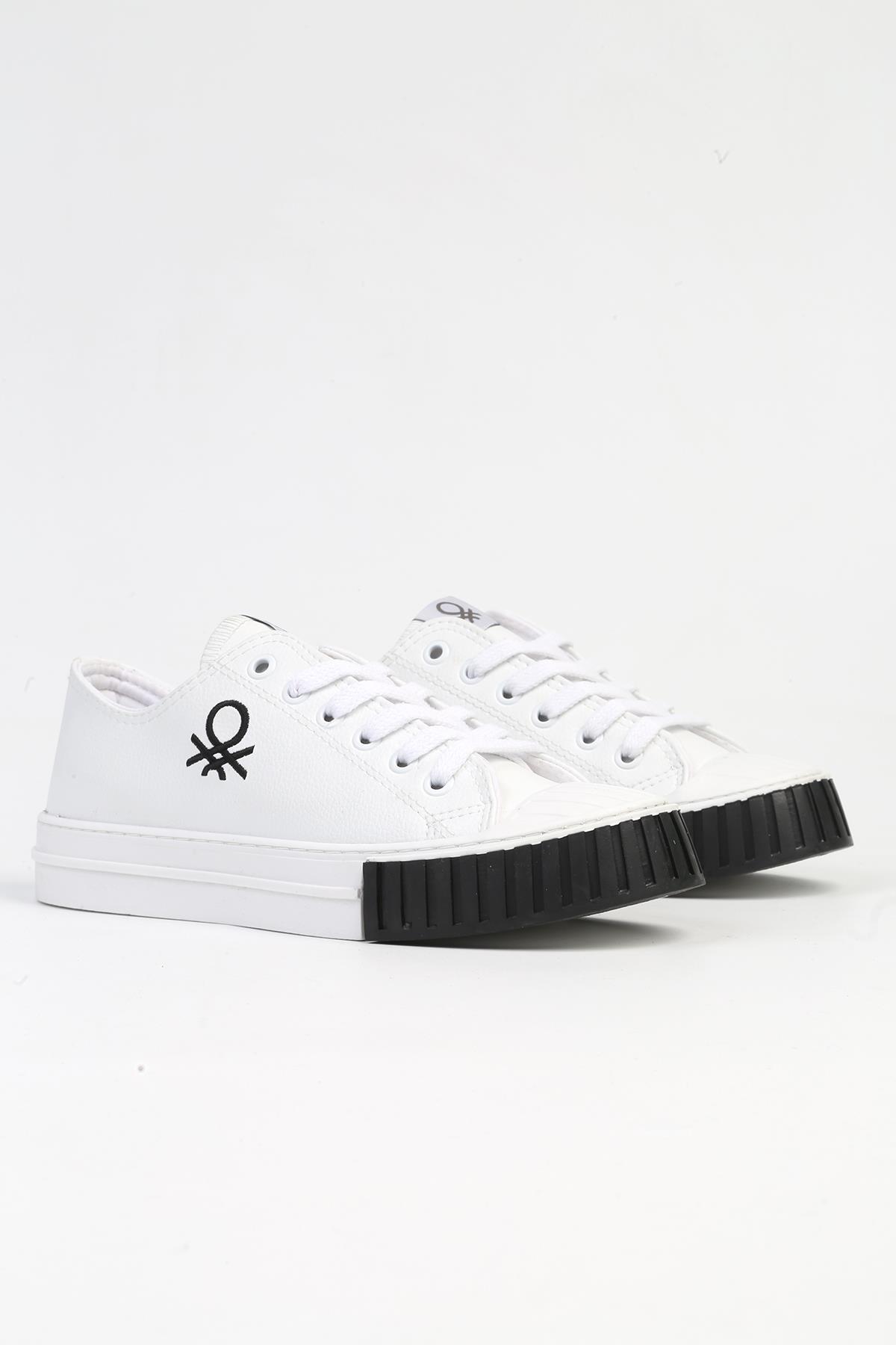 Beneeton® | BN-30546 - Beyaz Siyah-Erkek Spor Ayakkabı - Görsel 3