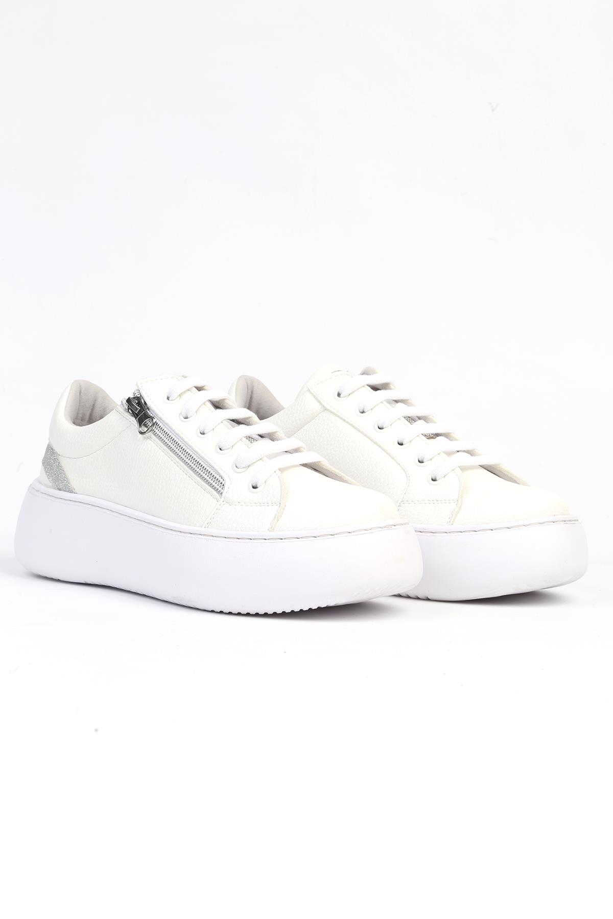 ® | PC-52633 - 3441 Beyaz-Kadın Spor Ayakkabı - Görsel 3