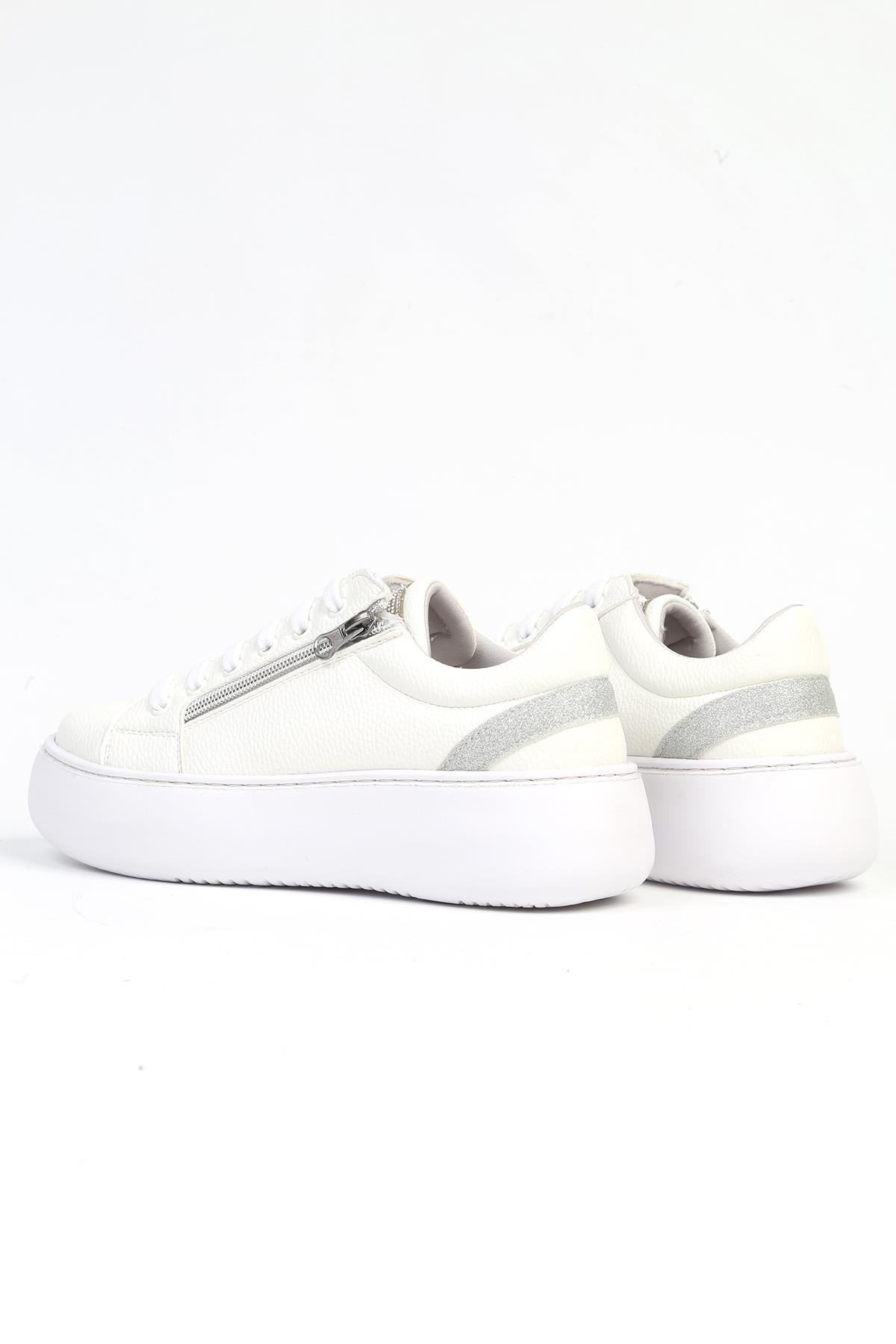 ® | PC-52633 - 3441 Beyaz-Kadın Spor Ayakkabı - Görsel 4