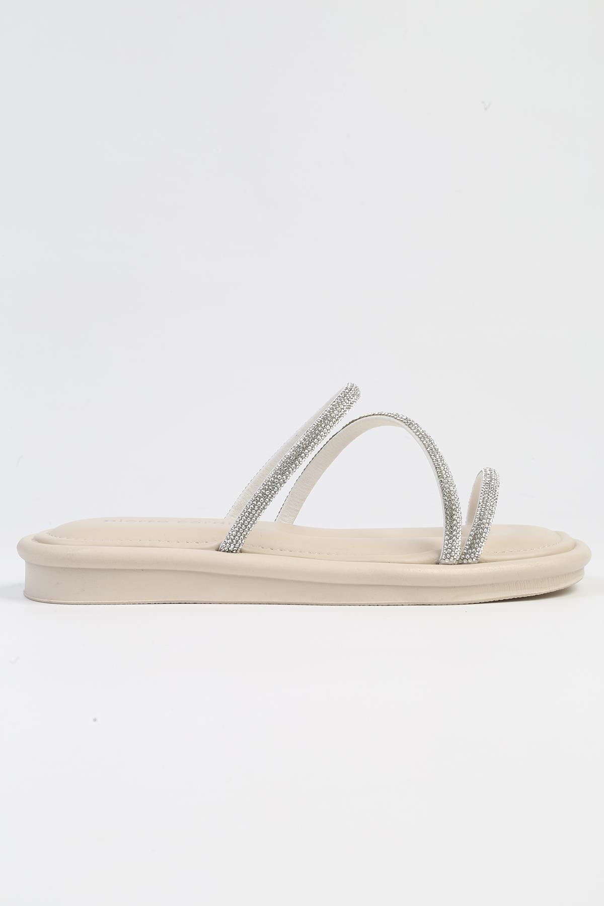 ® | PC-5102-3891 Bej-Kadın Terlik - Görsel 2