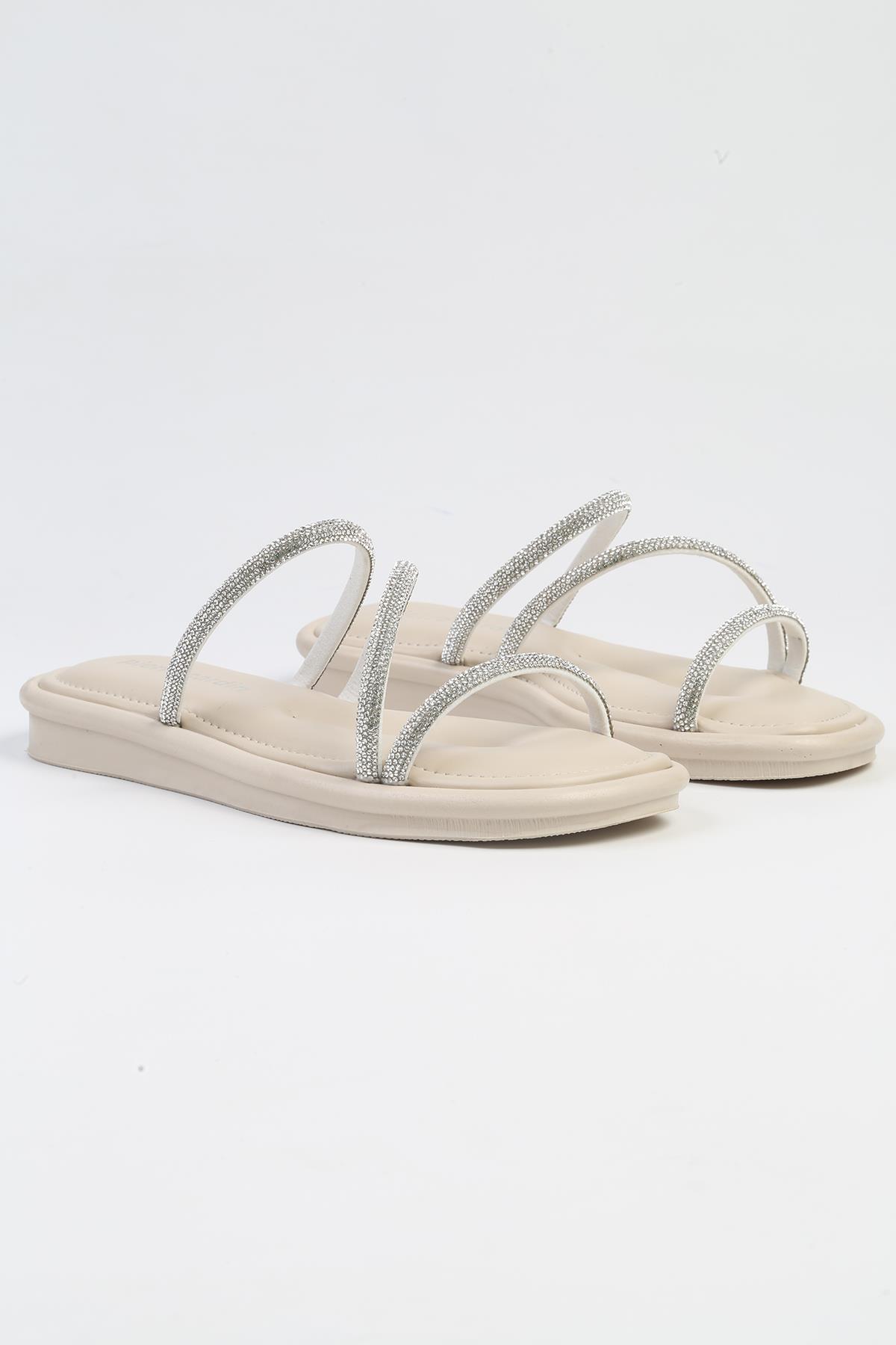 ® | PC-5102-3891 Bej-Kadın Terlik - Görsel 3