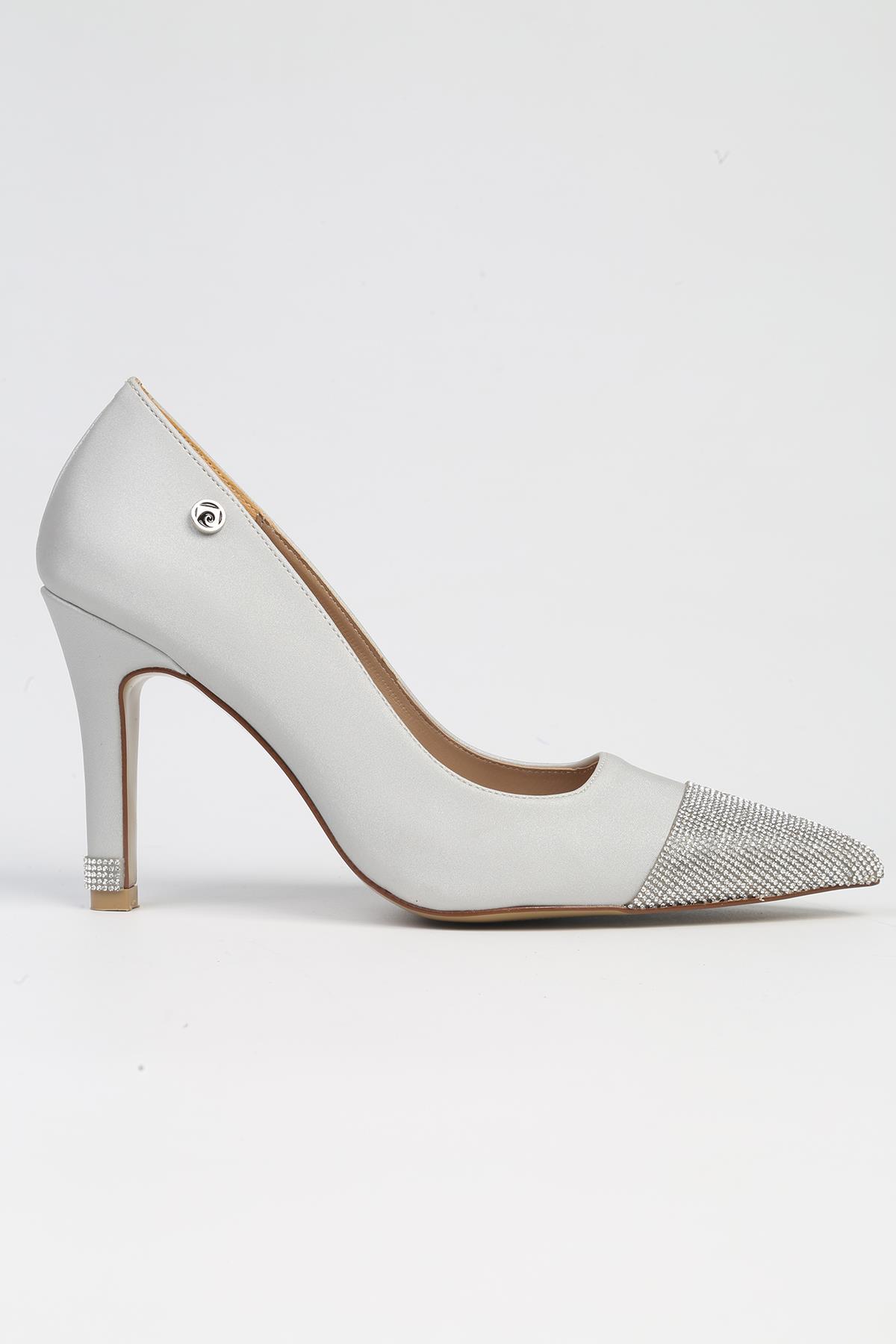 ® | PC-52616 - 3691 Gri-Kadın Topuklu Ayakkabı - Görsel 2