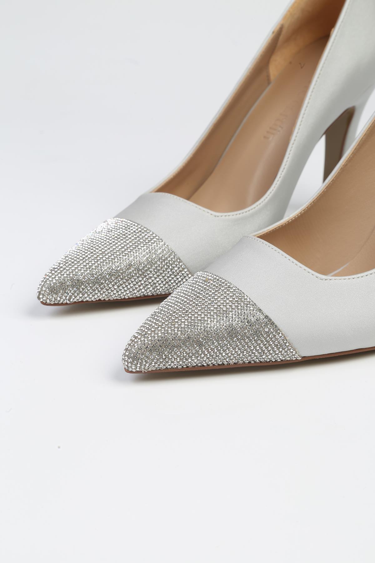 ® | PC-52616 - 3691 Gri-Kadın Topuklu Ayakkabı - Görsel 5