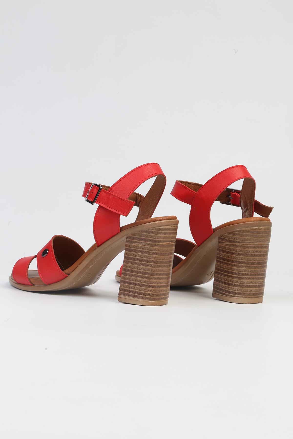 ® | PC-7215- 3807 Kirmizi-Kadın Topuklu Ayakkabı - Görsel 4