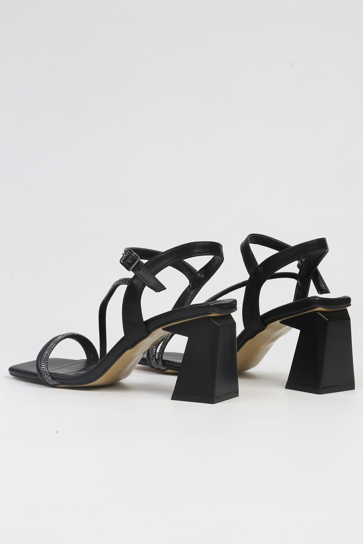 ® | PC-53010- 3691 Siyah-Kadın Topuklu Ayakkabı - Görsel 4