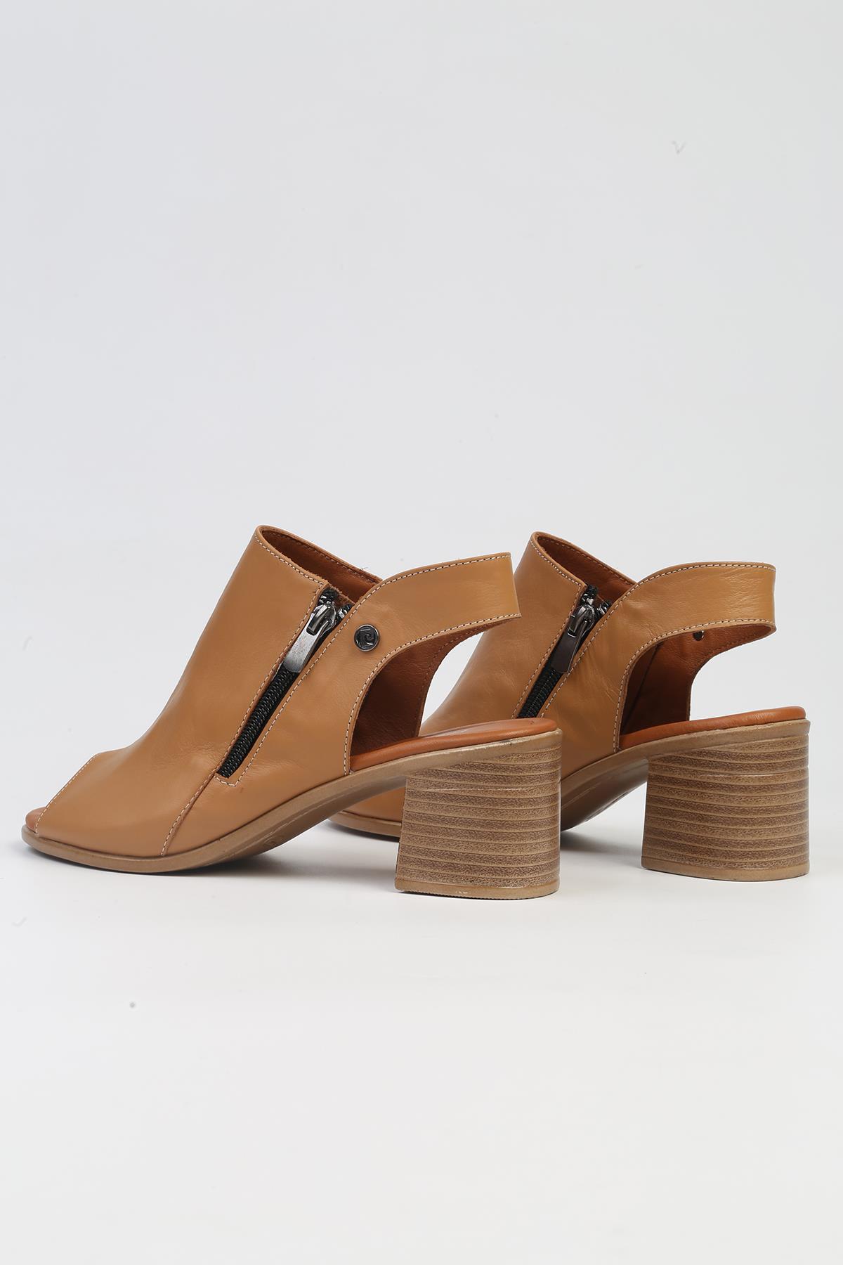 ® | PC-7225 - 3807 Taba-Kadın Topuklu Ayakkabı - Görsel 4