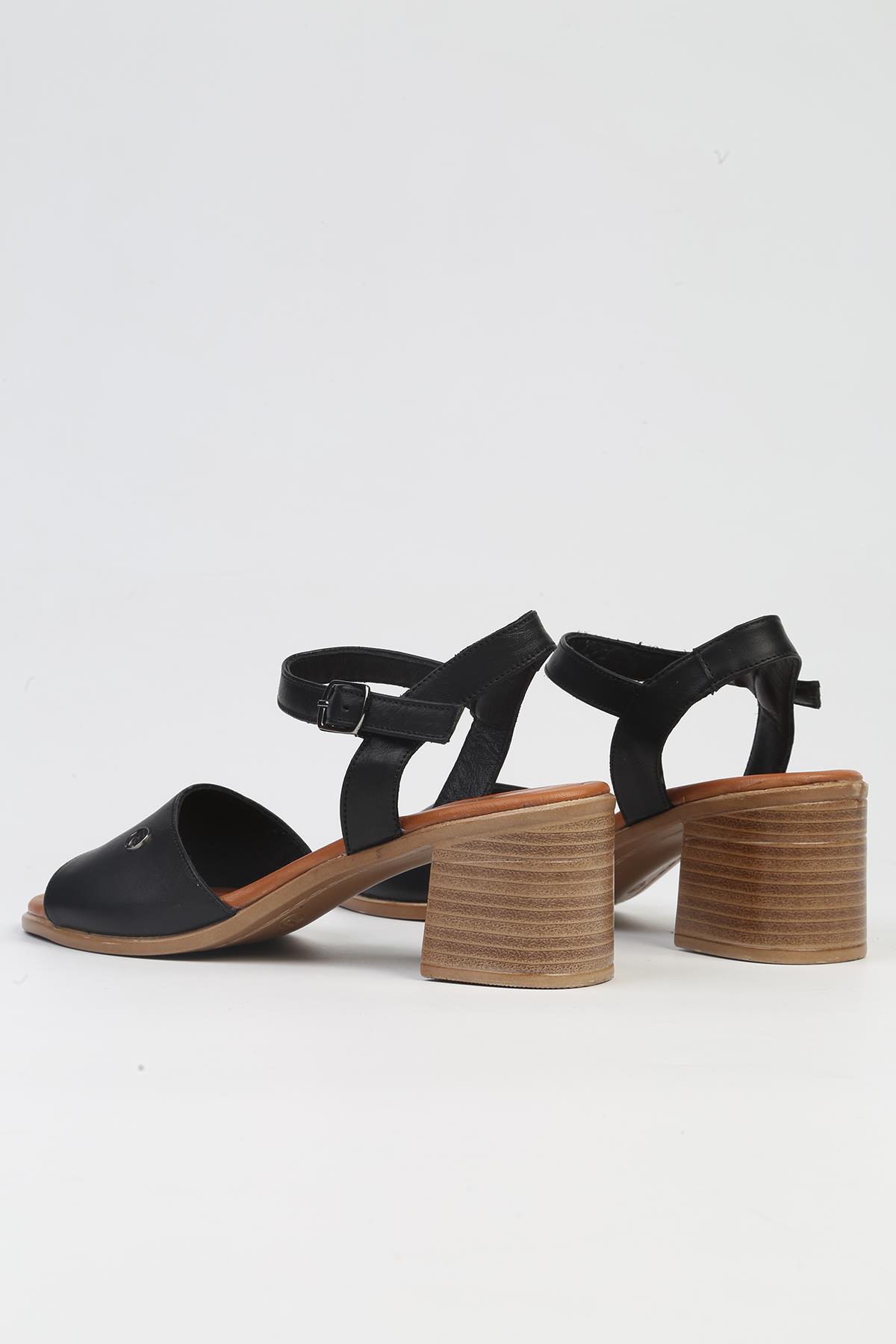 ® | PC-7222 - 3807 Siyah-Kadın Topuklu Ayakkabı - Görsel 4