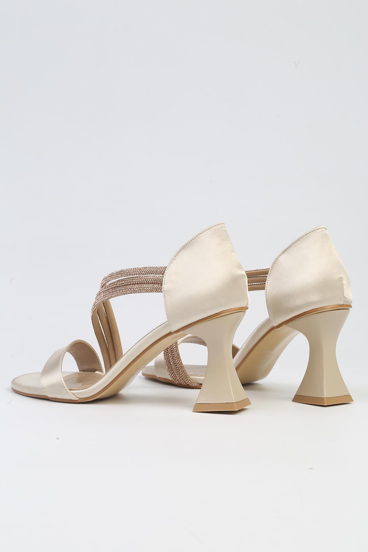 ® | PC-53009- 3691 Bej-Kadın Topuklu Ayakkabı - Görsel 4