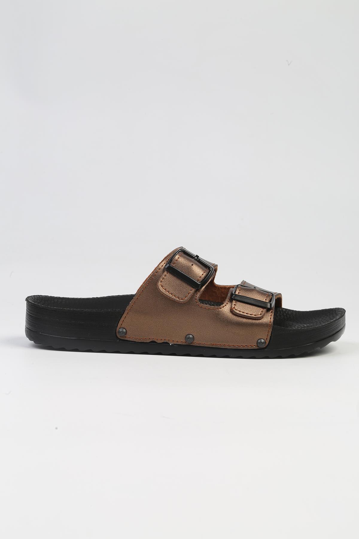 ® | PC-7035-3485 Bronz-Kadın Terlik - Görsel 2