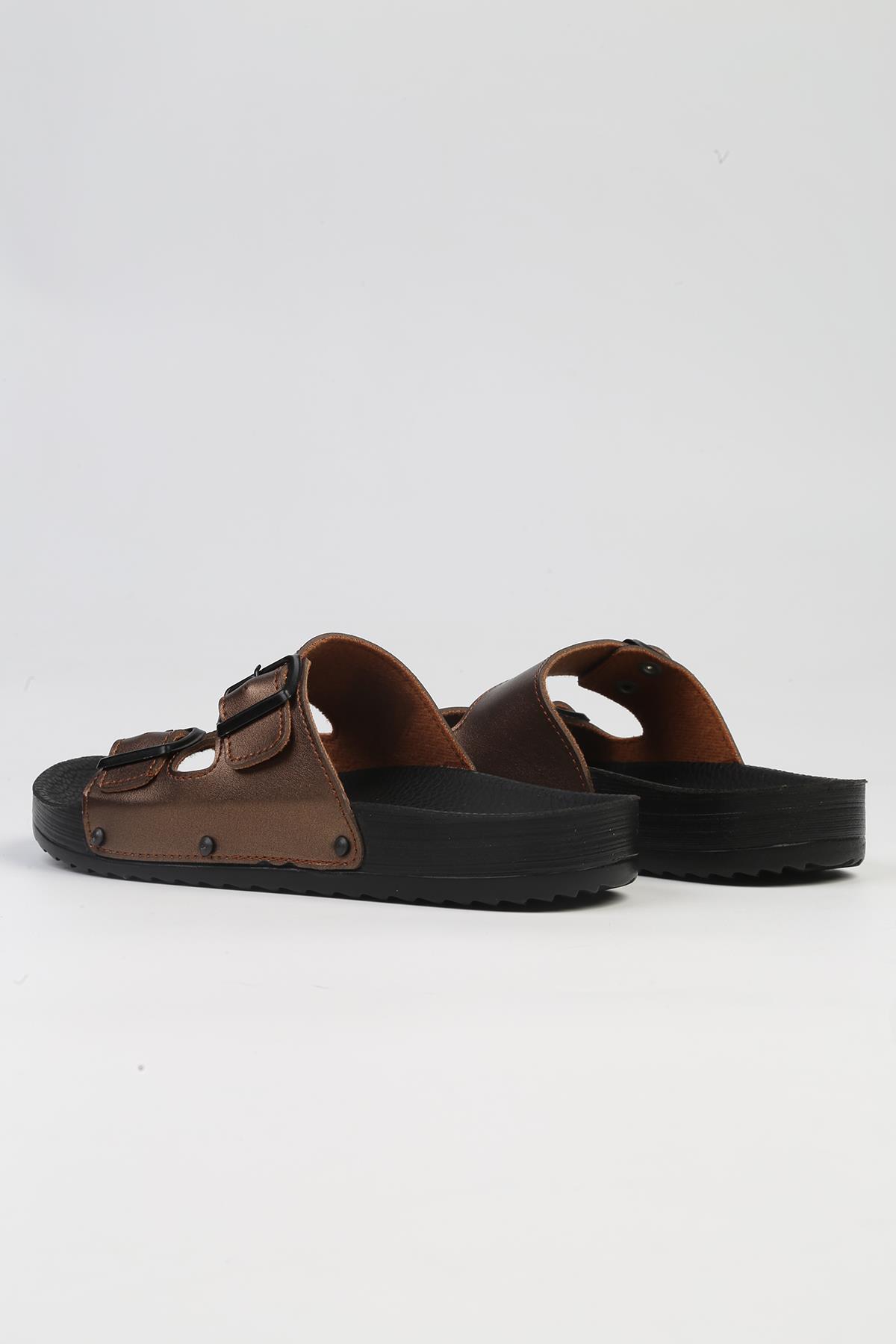 ® | PC-7035-3485 Bronz-Kadın Terlik - Görsel 4