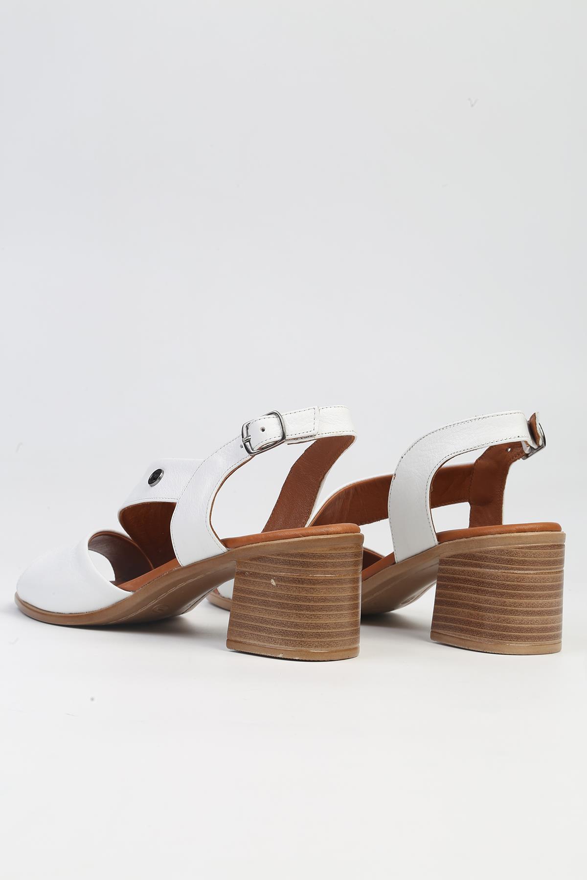 ® | PC-7220 - 3807 Beyaz-Kadın Topuklu Ayakkabı - Görsel 4