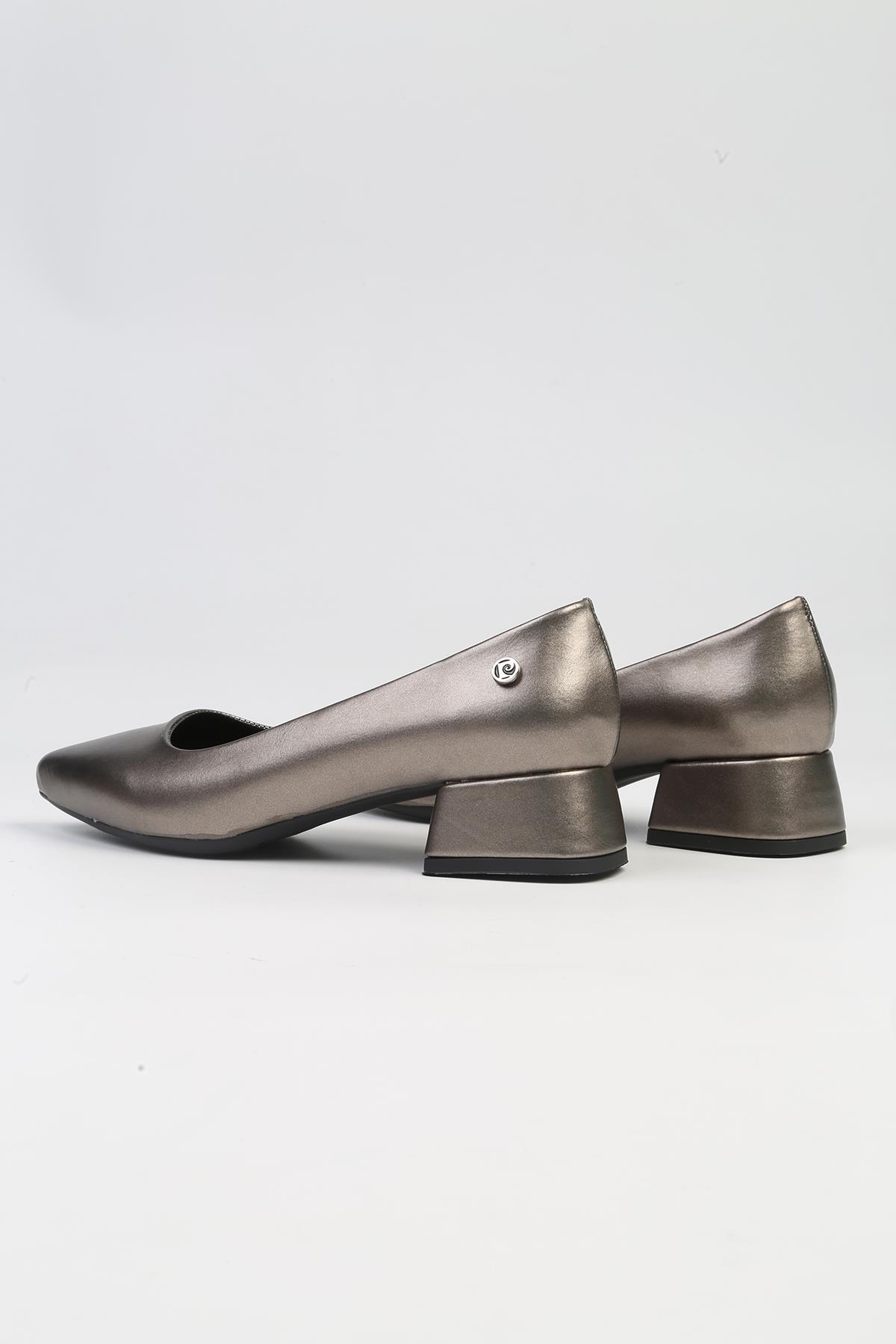 ® | PC-53106- 3592 Platin Cilt-Kadın Kısa Topuk Ayakkabı - Görsel 4