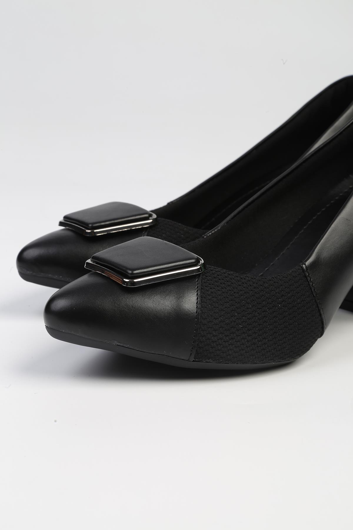 ® | PC-53099- 3592 Siyah Cilt-Kadın Topuklu Ayakkabı - Görsel 3