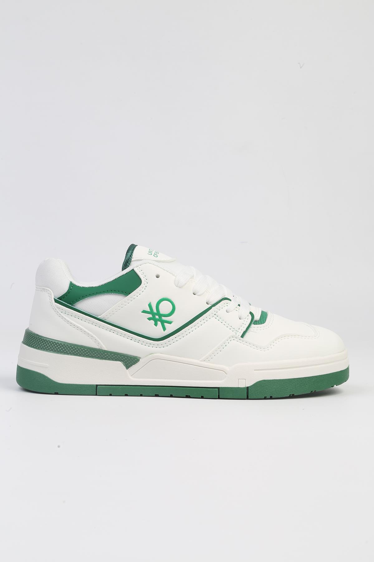 ® | BNI-10081 Beyaz Yesil -İthal Kadın Spor Ayakkabı - Görsel 2