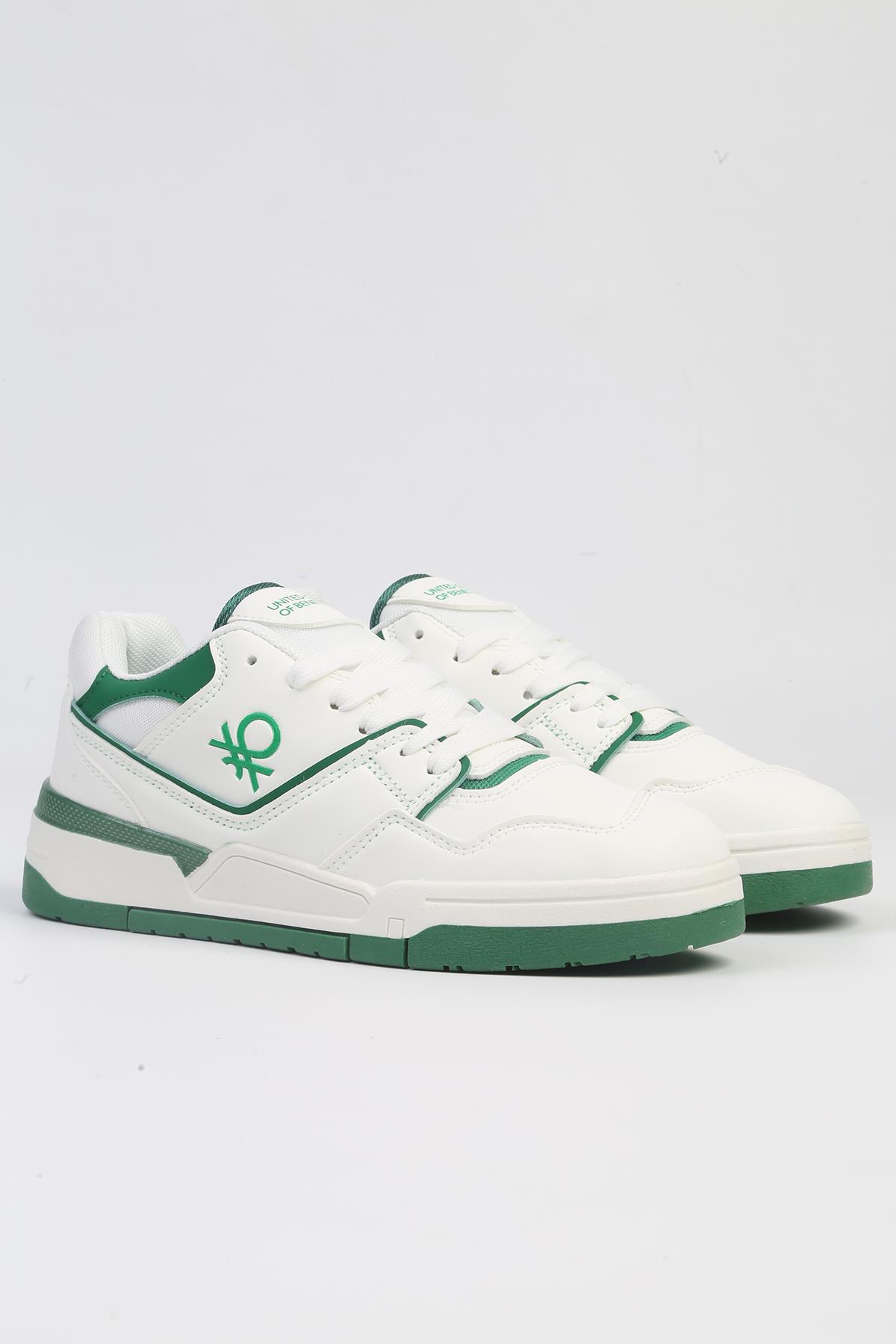 ® | BNI-10081 Beyaz Yesil -İthal Kadın Spor Ayakkabı - Görsel 3