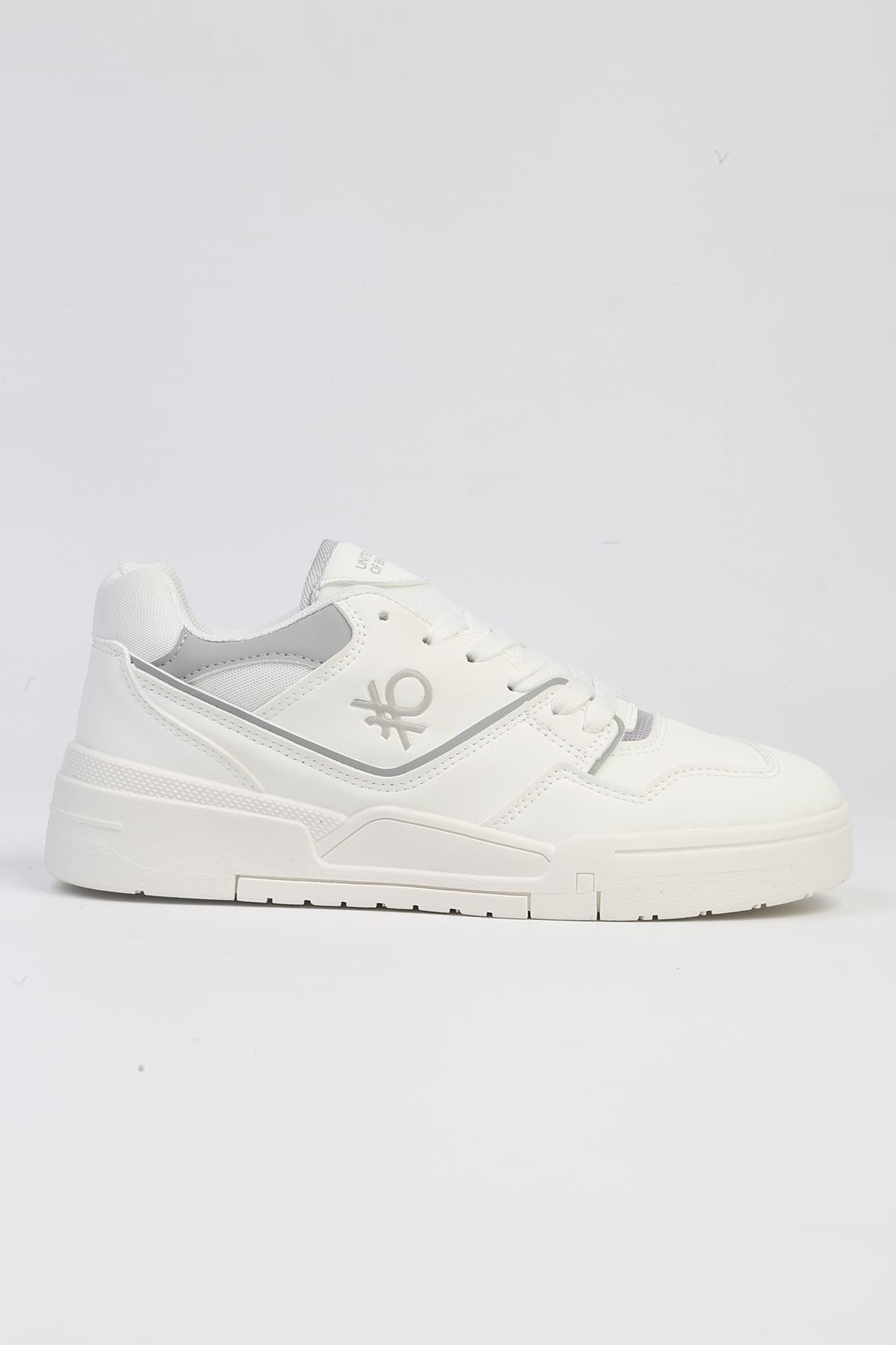 ® | BNI-10081 Beyaz Gri-İthal Kadın Spor Ayakkabı - Görsel 2