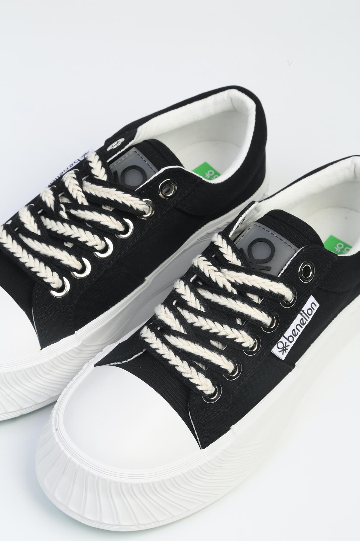 ® | BNI-10097 Siyah Beyaz-İthal Kadın Platform Spor Ayakkabı - Görsel 5