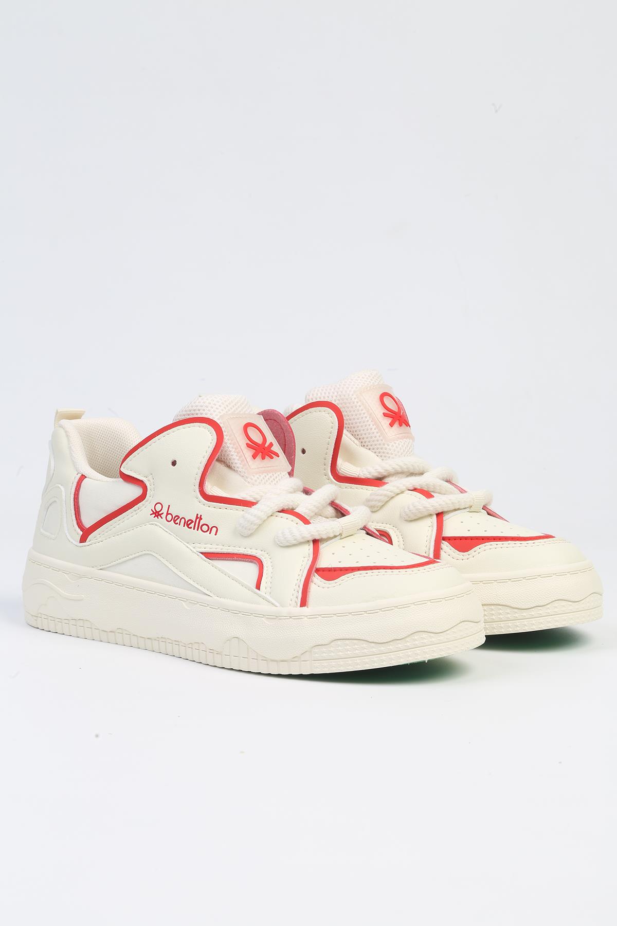 ® | BNI-10100 Bej Kirmizi -İthal Kadın Spor Ayakkabı - Görsel 2