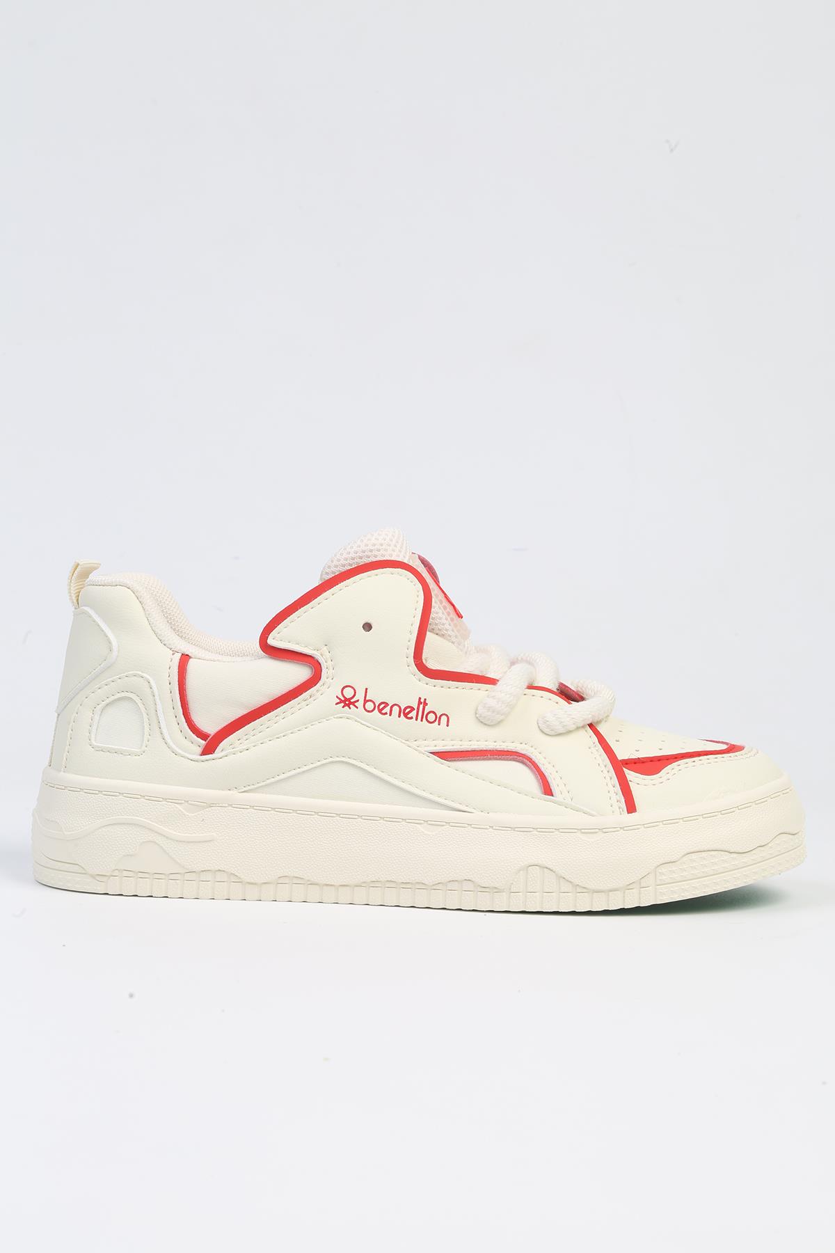 ® | BNI-10100 Bej Kirmizi -İthal Kadın Spor Ayakkabı - Görsel 3