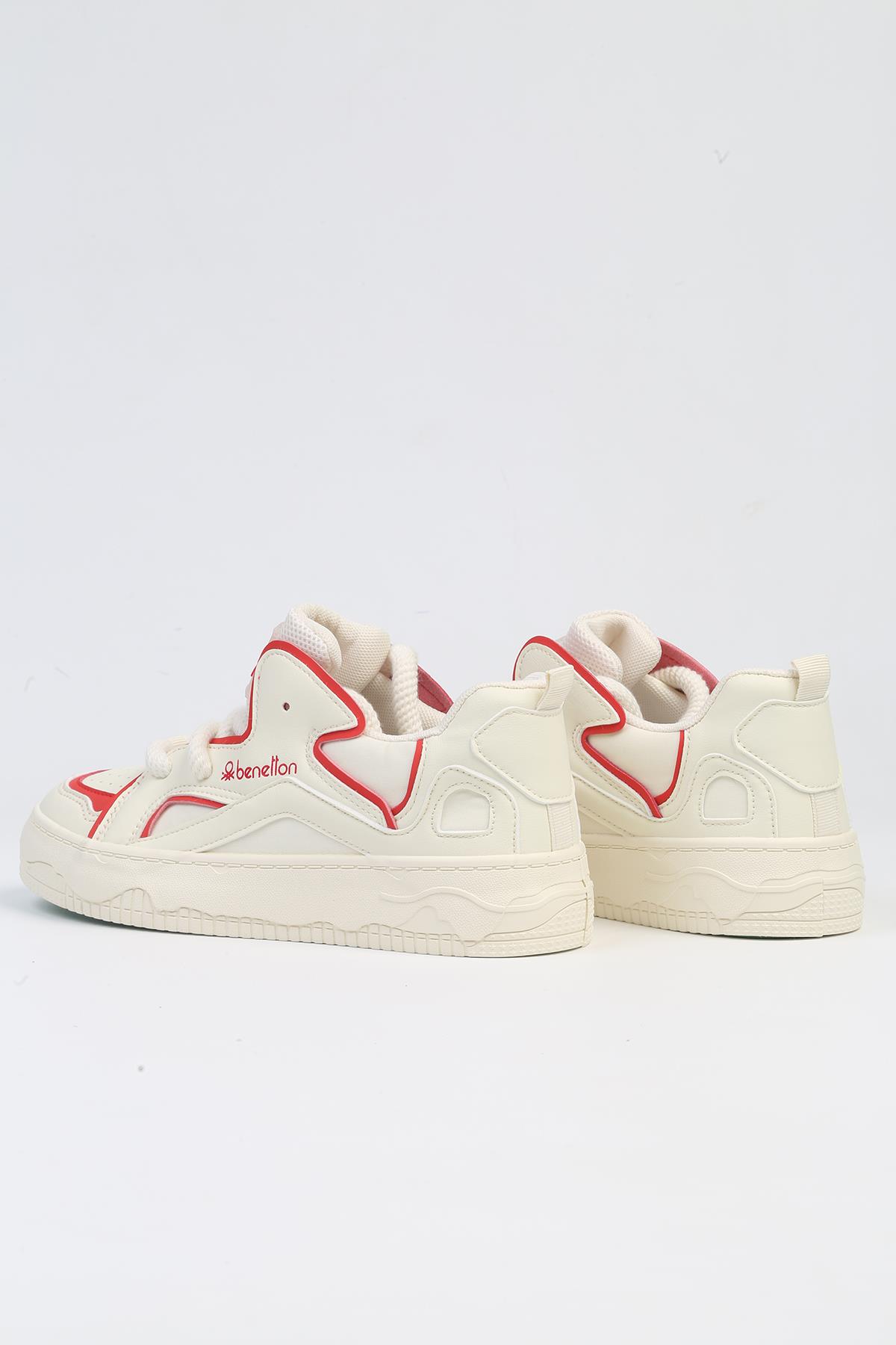 ® | BNI-10100 Bej Kirmizi -İthal Kadın Spor Ayakkabı - Görsel 5