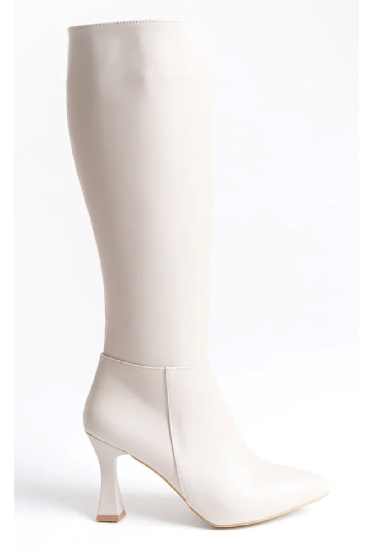 Diz Altı Topuklu Sivri Burun Kadın Çizme - Görsel 8