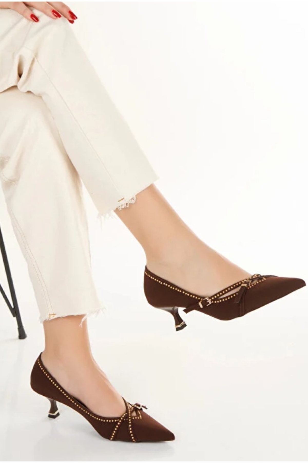 Zımba Toka Detaylı Stiletto Kadın Ayakkabı - Görsel 2