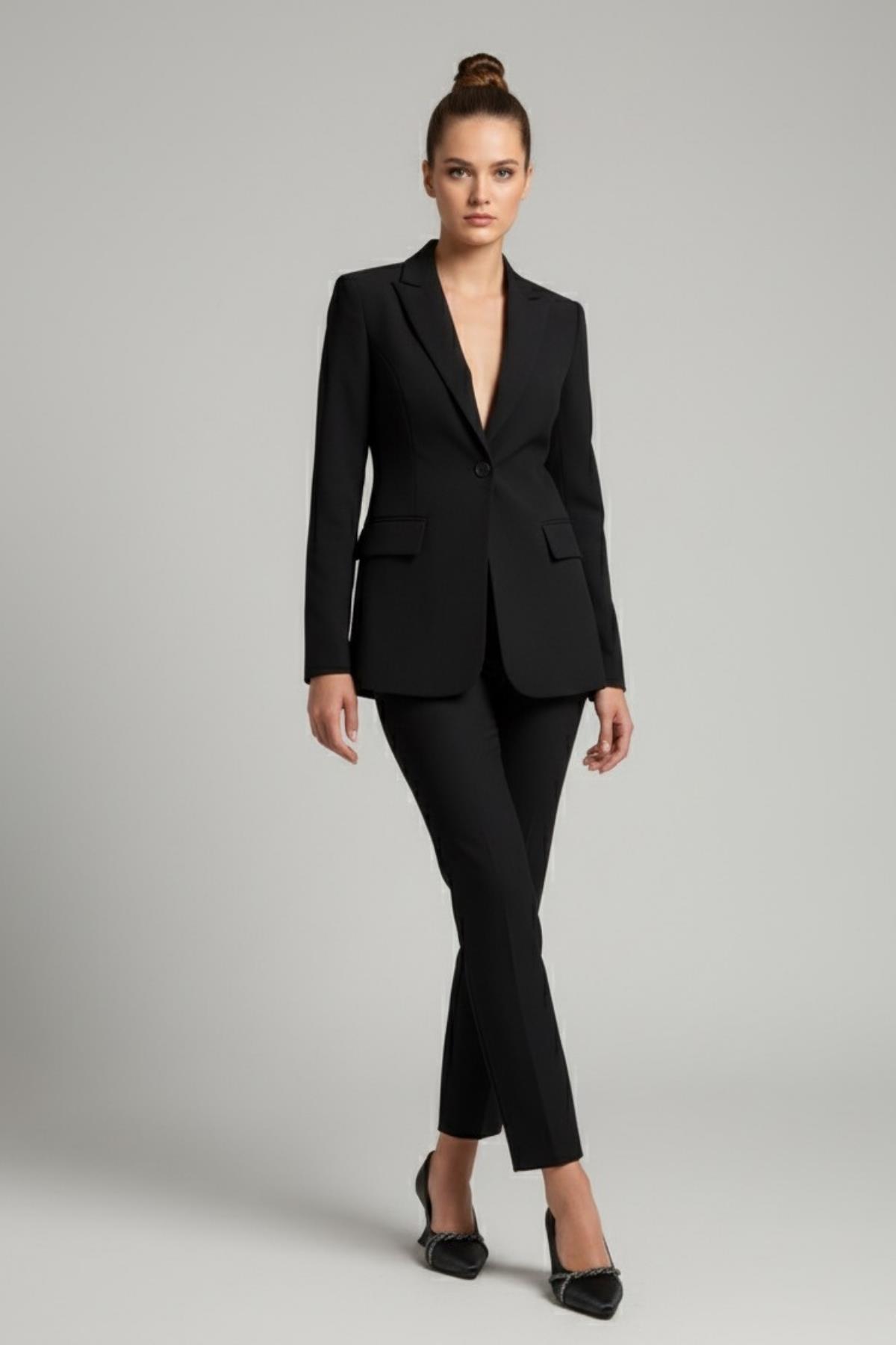 802 Kadın 6 cm Topuklu Taşlı Klasik Ayakkabı - Görsel 3