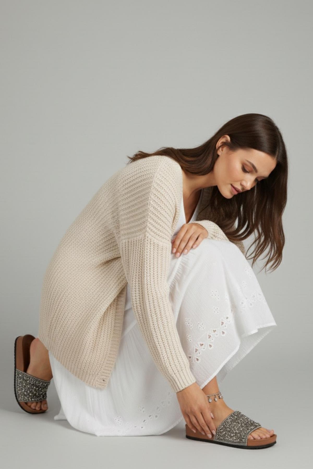 20050 Kadın Anatomik Taban Taş Detaylı Günlük Terlik - Görsel 5