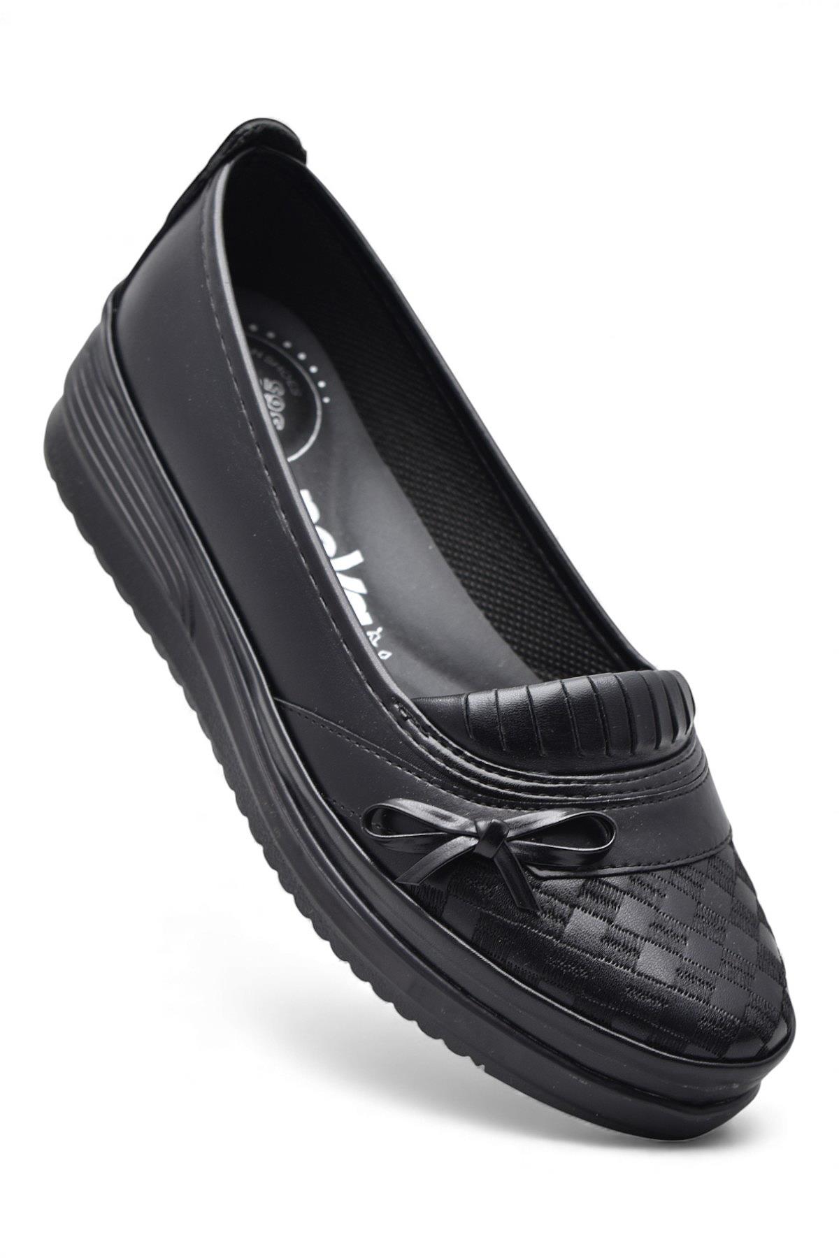 25-22 Ortopedik Taban Siyah Günlük Kadın Ayakkabı Casual Kadın Ayakkabı - Görsel 6