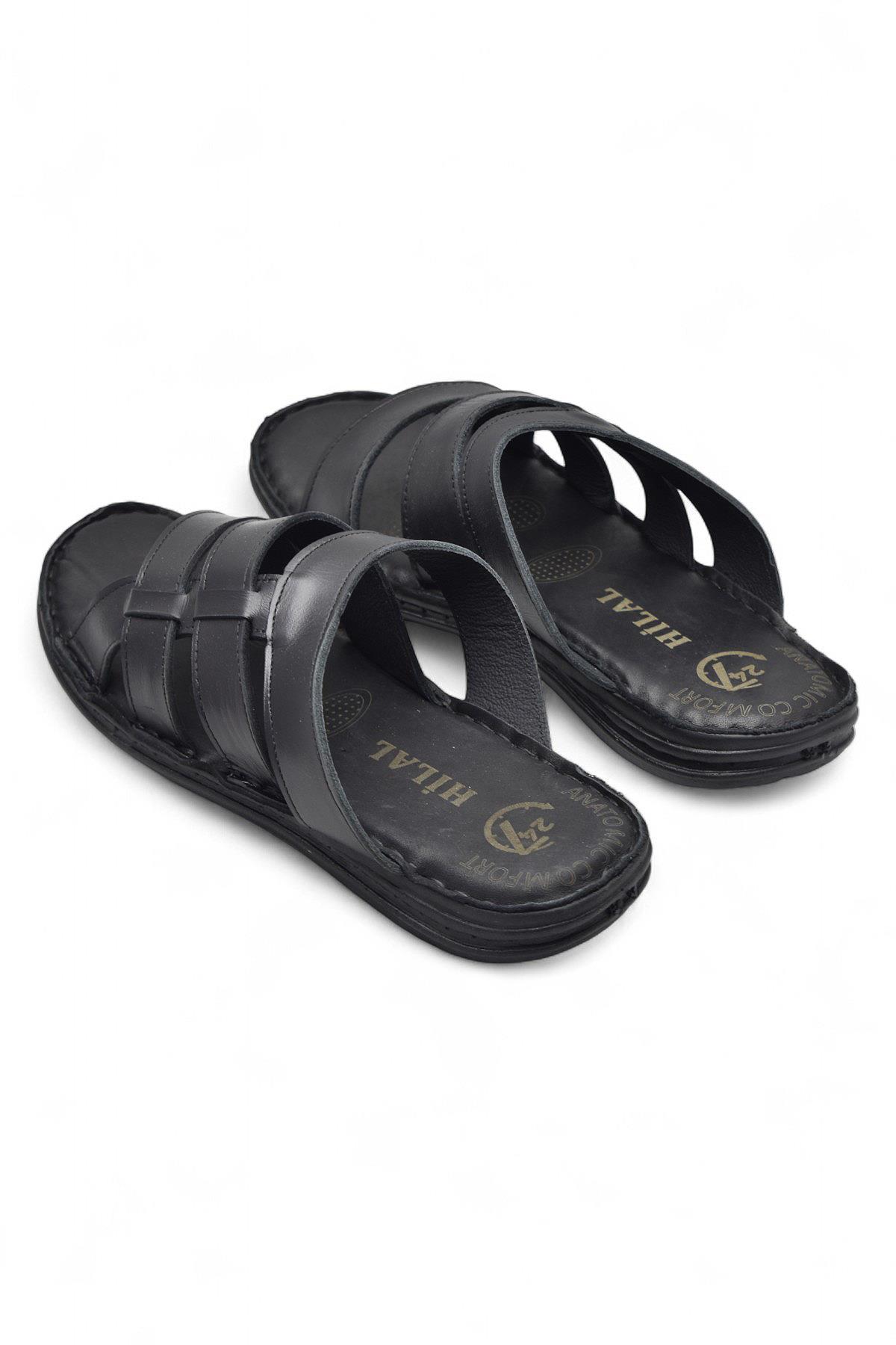 Ayakkabiburada 037 Günlük TAM ORTOPEDİK Hakiki Deri Erkek Terlik PUFF Taban - Görsel 4