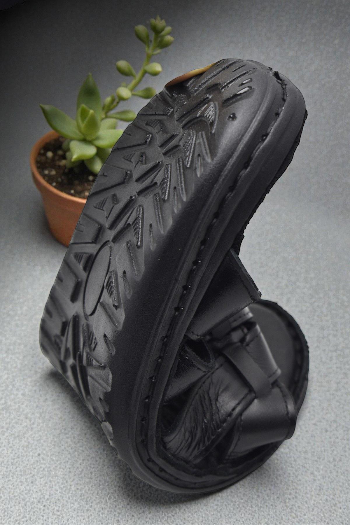 Ayakkabiburada 037 Günlük TAM ORTOPEDİK Hakiki Deri Erkek Terlik PUFF Taban - Görsel 5