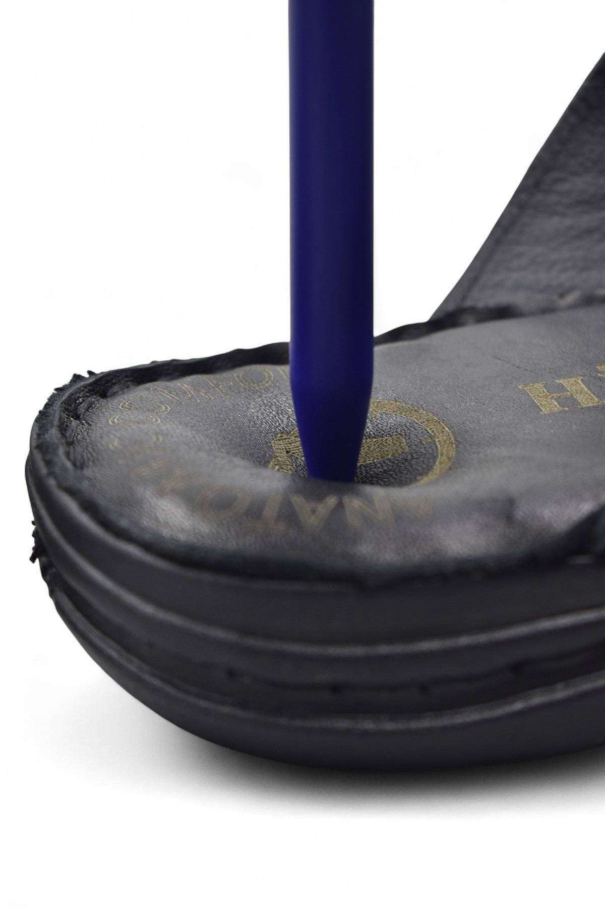 Ayakkabiburada 037 Günlük TAM ORTOPEDİK Hakiki Deri Erkek Terlik PUFF Taban - Görsel 6