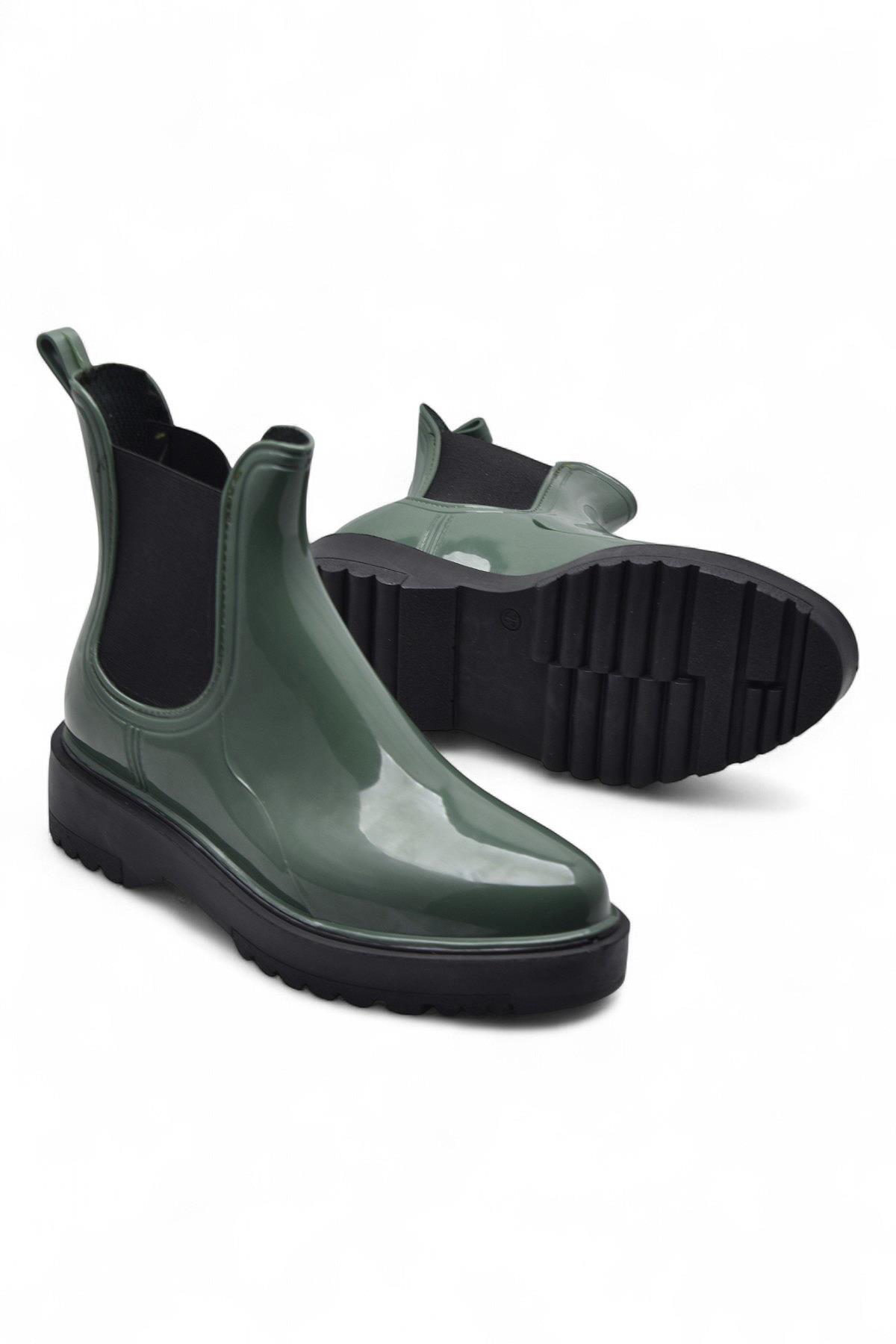 300-50 Ortopedik Taban Lastikli Günlük Kadın Bot Plastik Bot SU GEÇİRMEZ Kadın Bot - Görsel 3