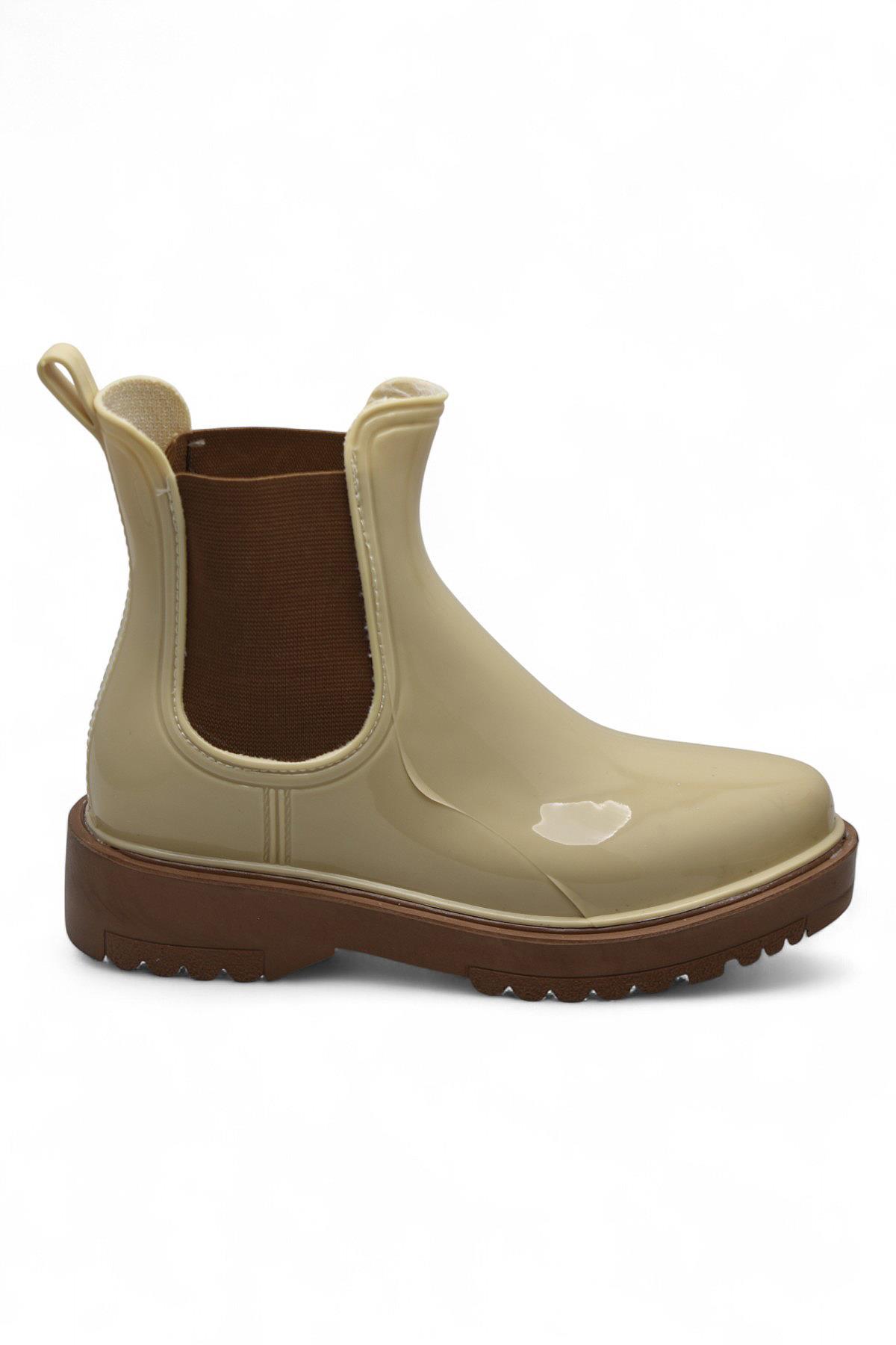 300-50 Ortopedik Taban Lastikli Günlük Kadın Bot Plastik Bot SU GEÇİRMEZ Kadın Bot - Görsel 3