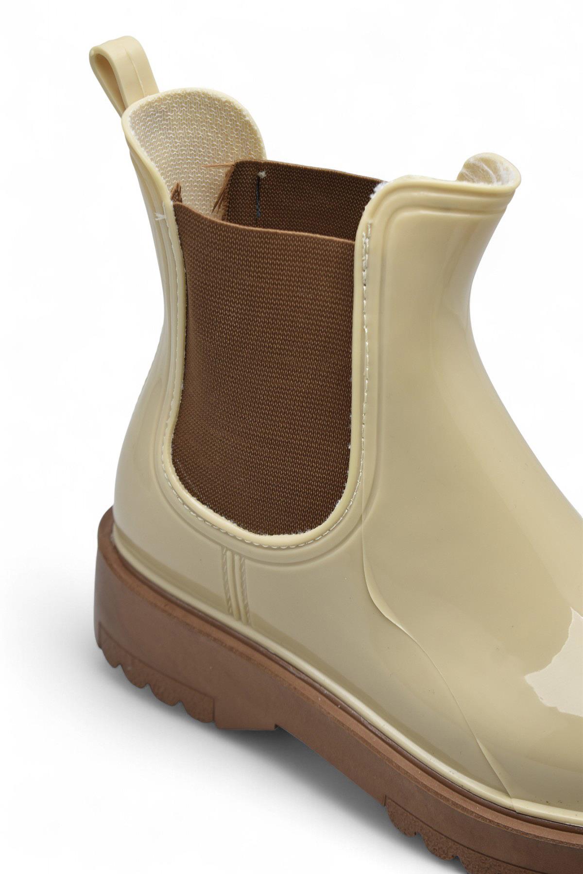 300-50 Ortopedik Taban Lastikli Günlük Kadın Bot Plastik Bot SU GEÇİRMEZ Kadın Bot - Görsel 6