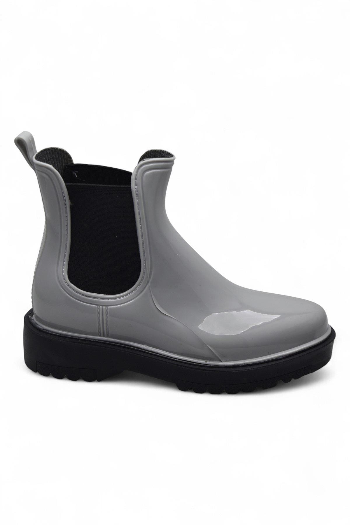 300-50 Ortopedik Taban Lastikli Günlük Kadın Bot Plastik Bot SU GEÇİRMEZ Kadın Bot - Görsel 2