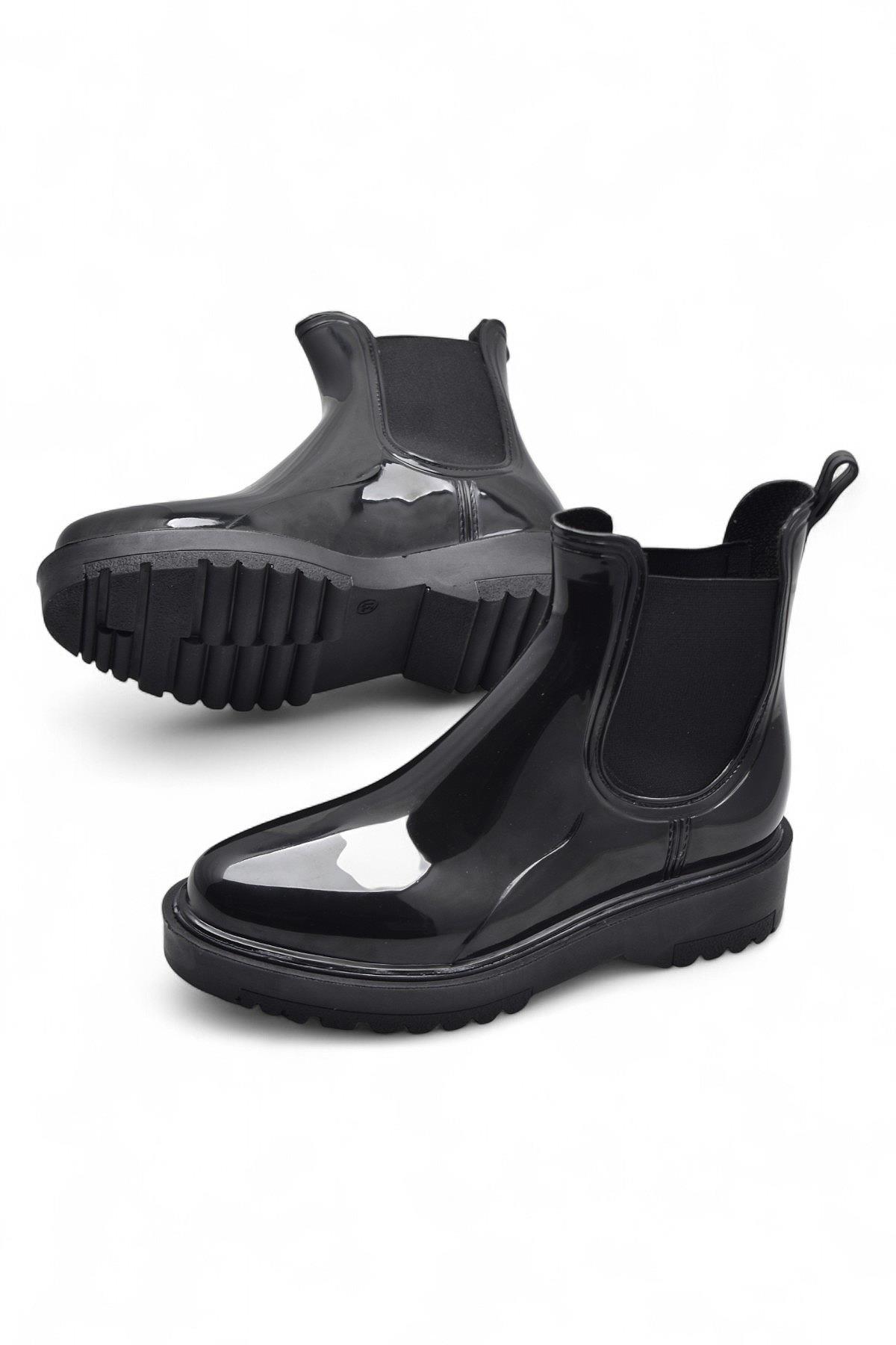 300-50 Ortopedik Taban Lastikli Günlük Kadın Bot Plastik Bot SU GEÇİRMEZ Kadın Bot - Görsel 3