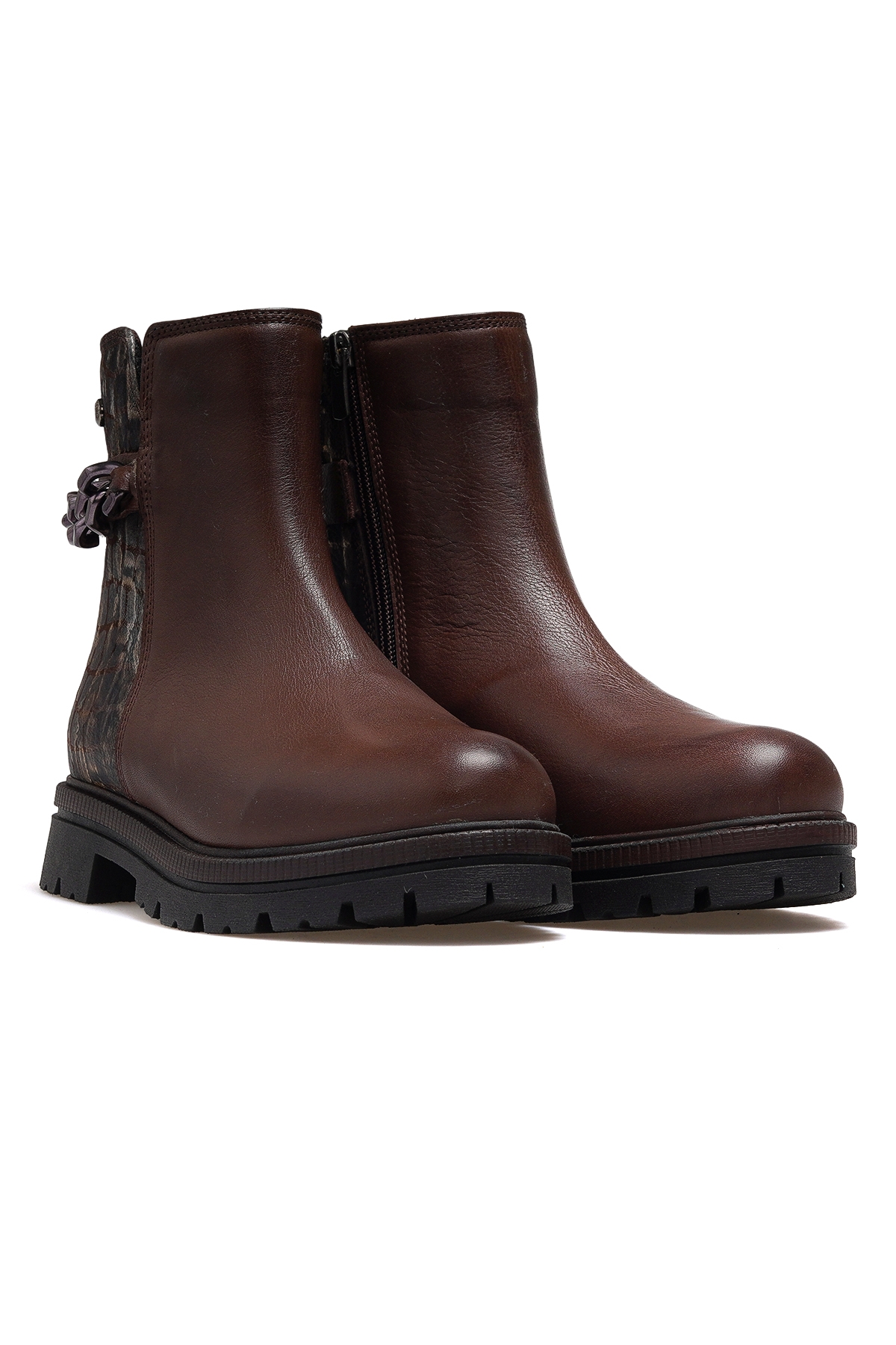 Kadın Hakiki Deri Toka Detaylı Günlük Bot 25k D25kb-4240 Z Kahve - Görsel 6