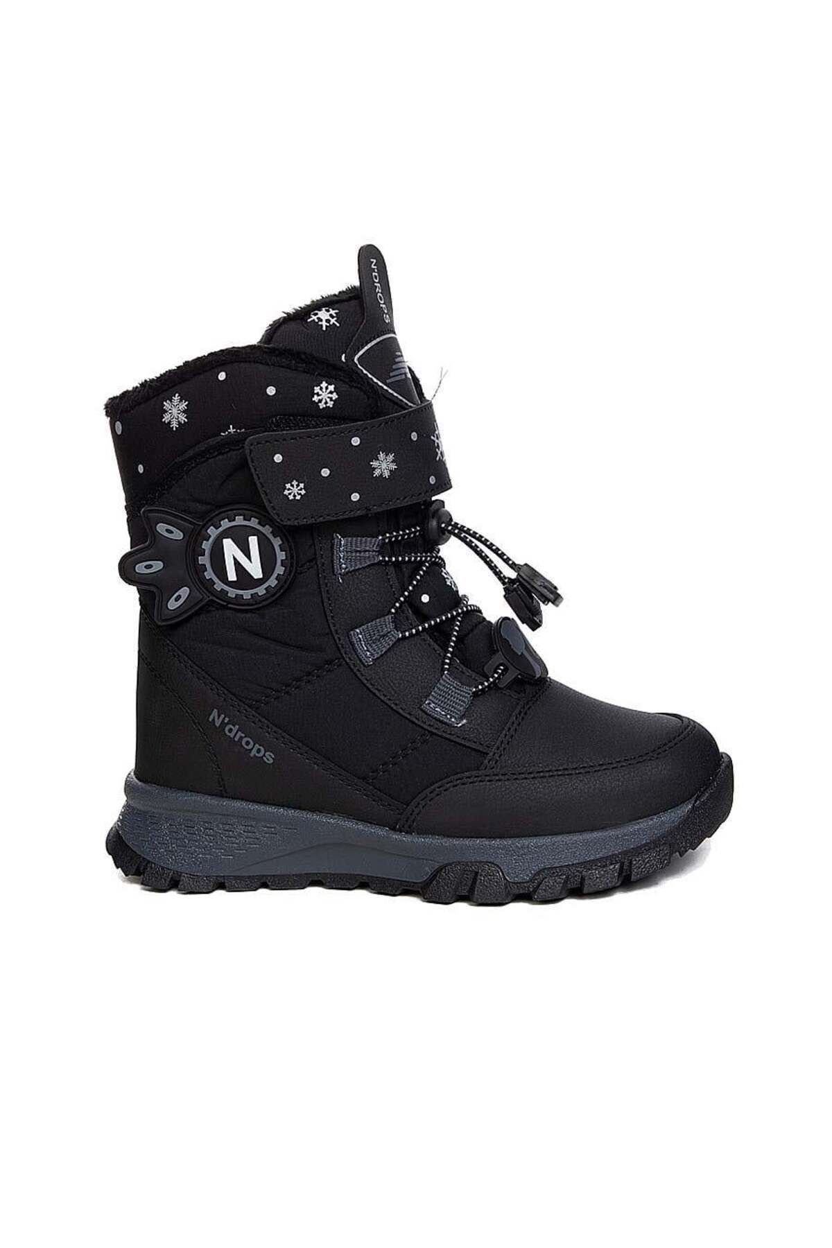 YSEYL014 Kız Çocuk Kar Botu Siyah - Füme - Görsel 2